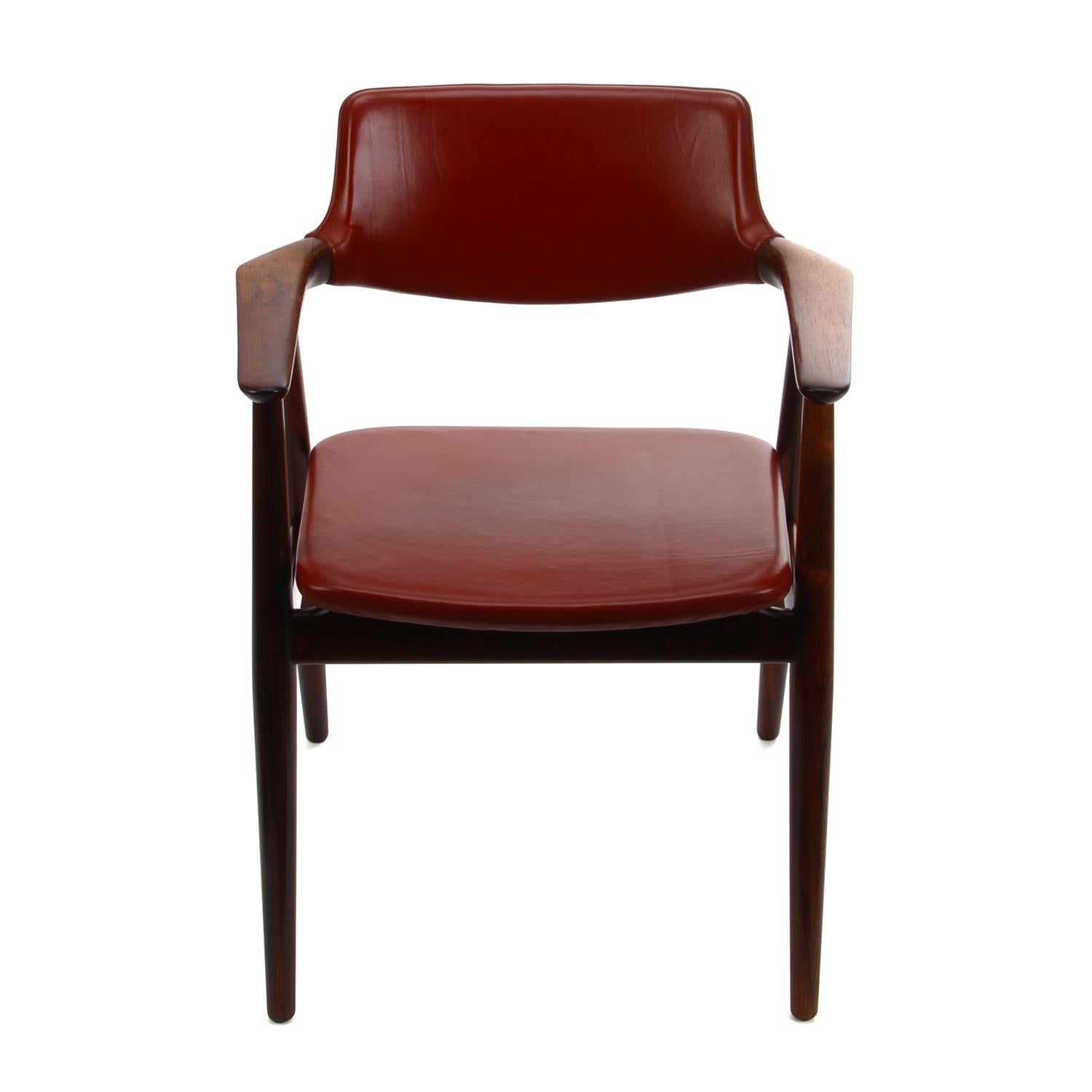 Leather GM 11 Danish Vintage Armchair by Svend Aage Eriksen for Glostrup Mobler, 1960s
