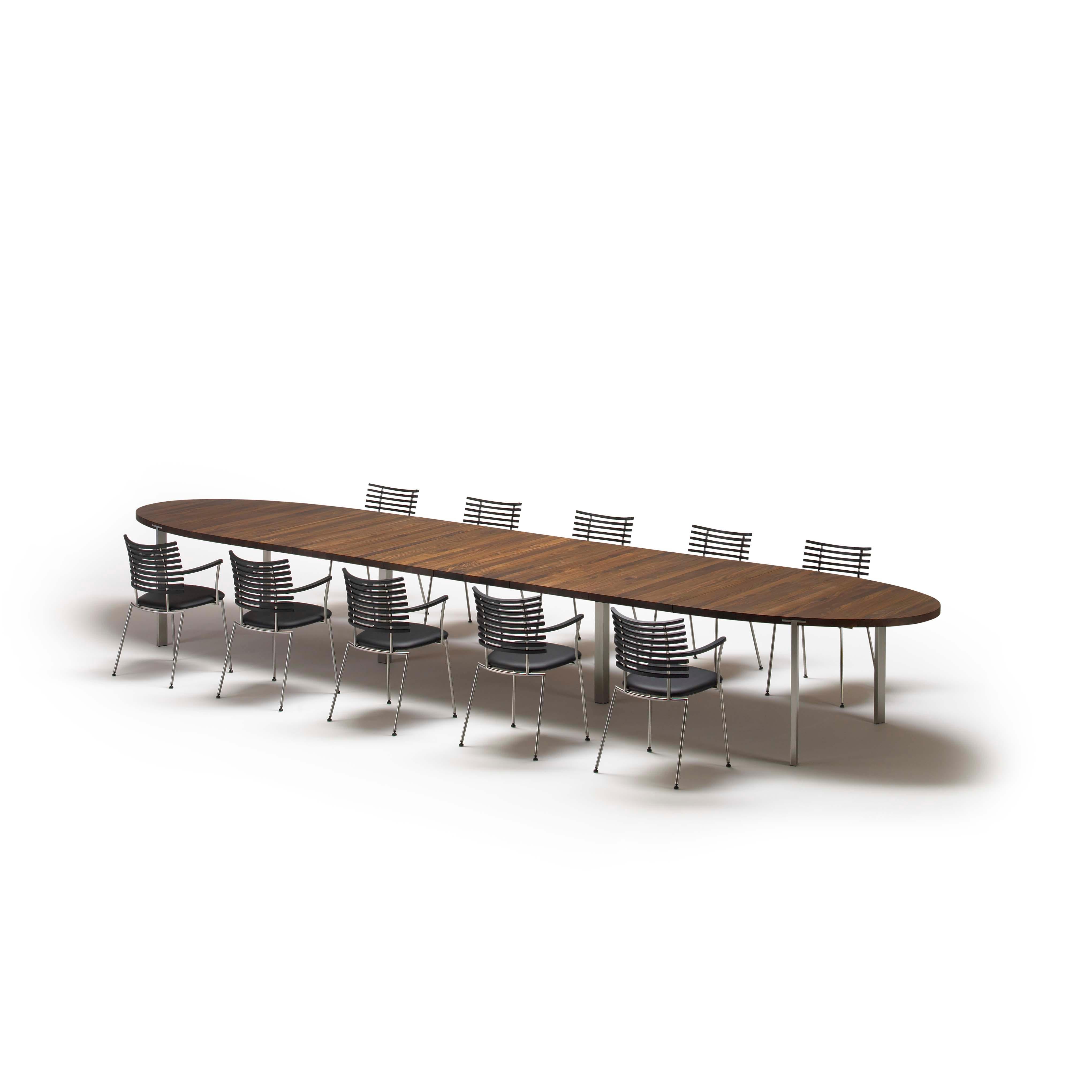 Stainless Steel Gm2152 Oval Table, Oak Oiled - Design by Nissen & Gehl Mdd For Sale