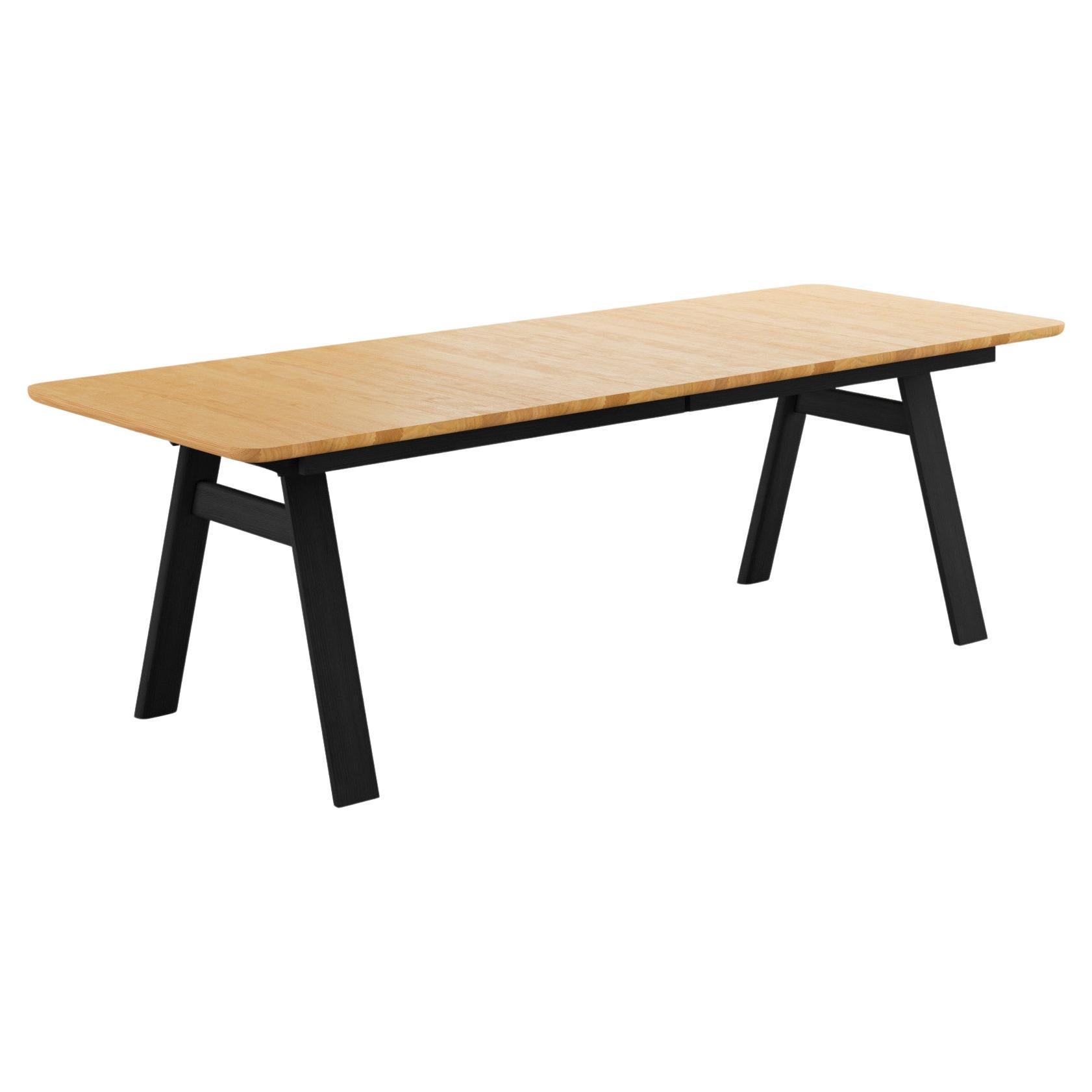 GM3420 Chess Table, Oak oil, Black wooden legs - Design by Nissen & Gehl MDD For Sale