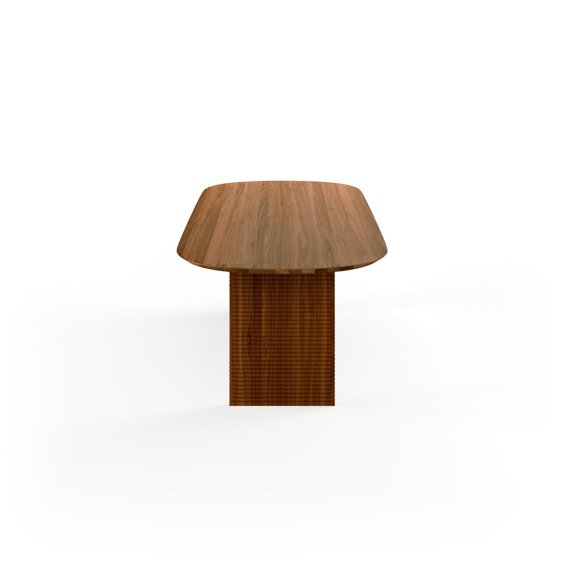 Semi is a Nordic-inspired dining table made entirely out of wood where the beautiful veins are allowed to unfold along the solid tabletop.

GM Semi is a table with a simple and elegant look letting the qualities of solid wood speak for itself. Our