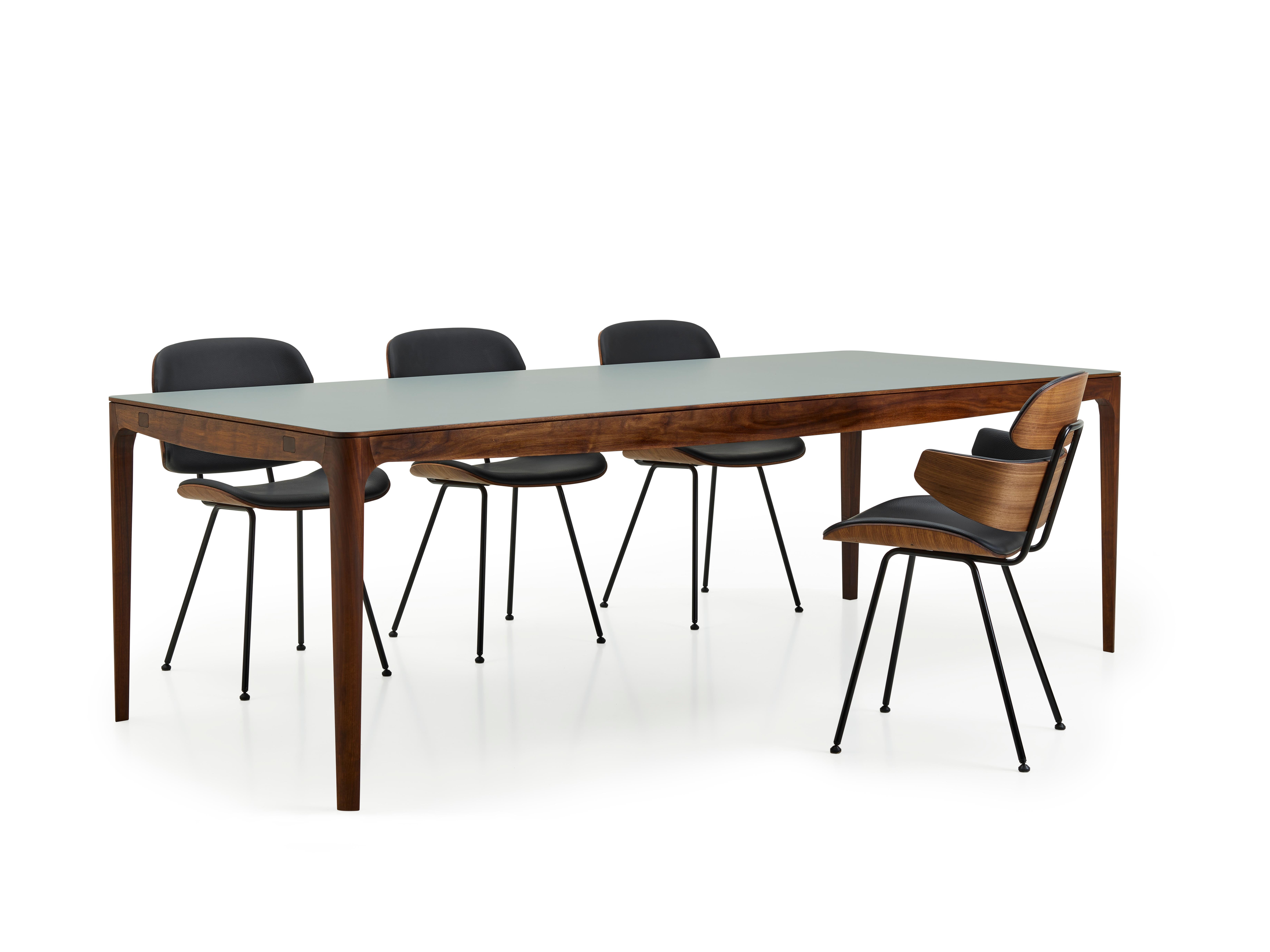 Contemporary GM3700 RO Table, Walnut, White Corian top - Design by Hans Sandgren Jakobsen For Sale
