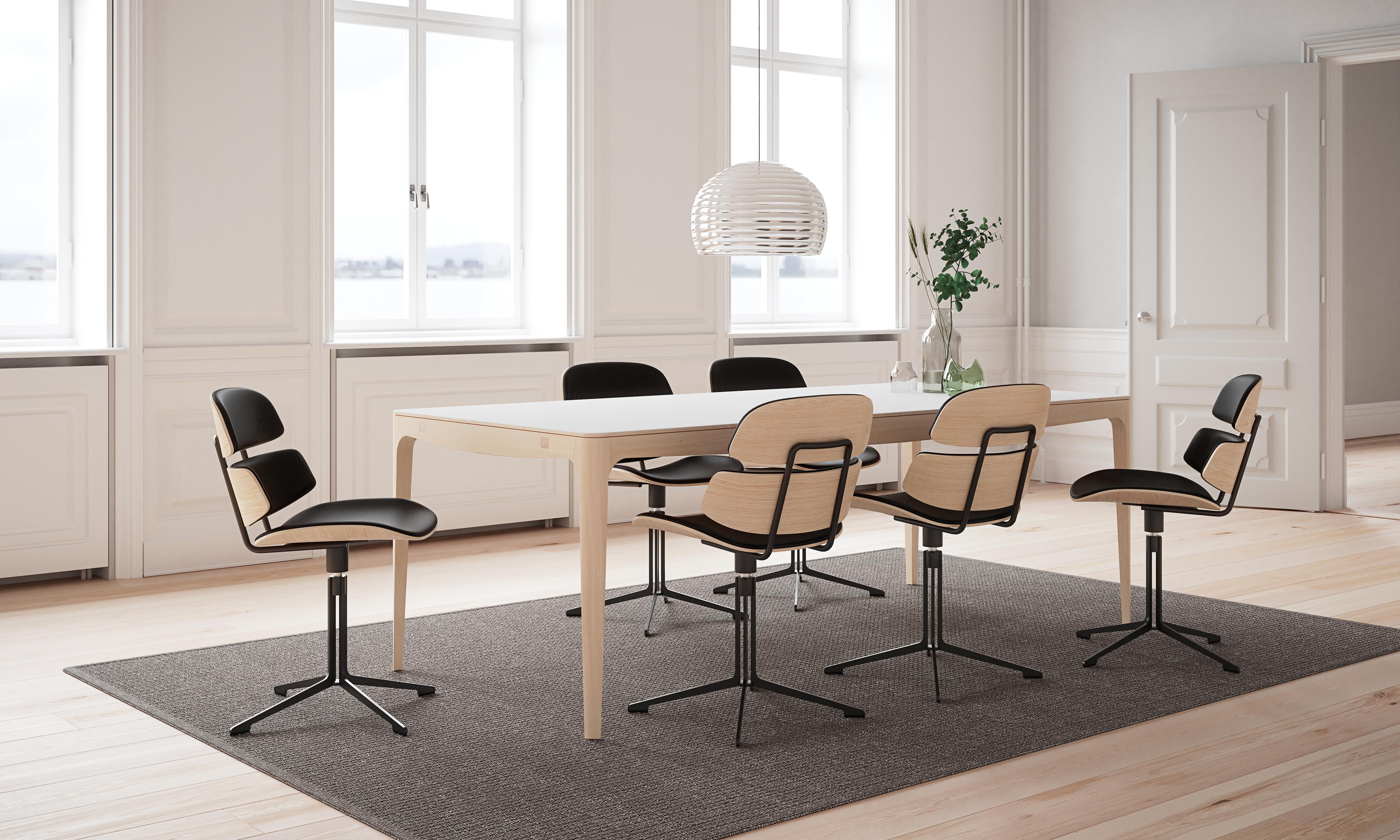 GM3700 RO Table, Walnut, White Corian top - Design by Hans Sandgren Jakobsen For Sale 2