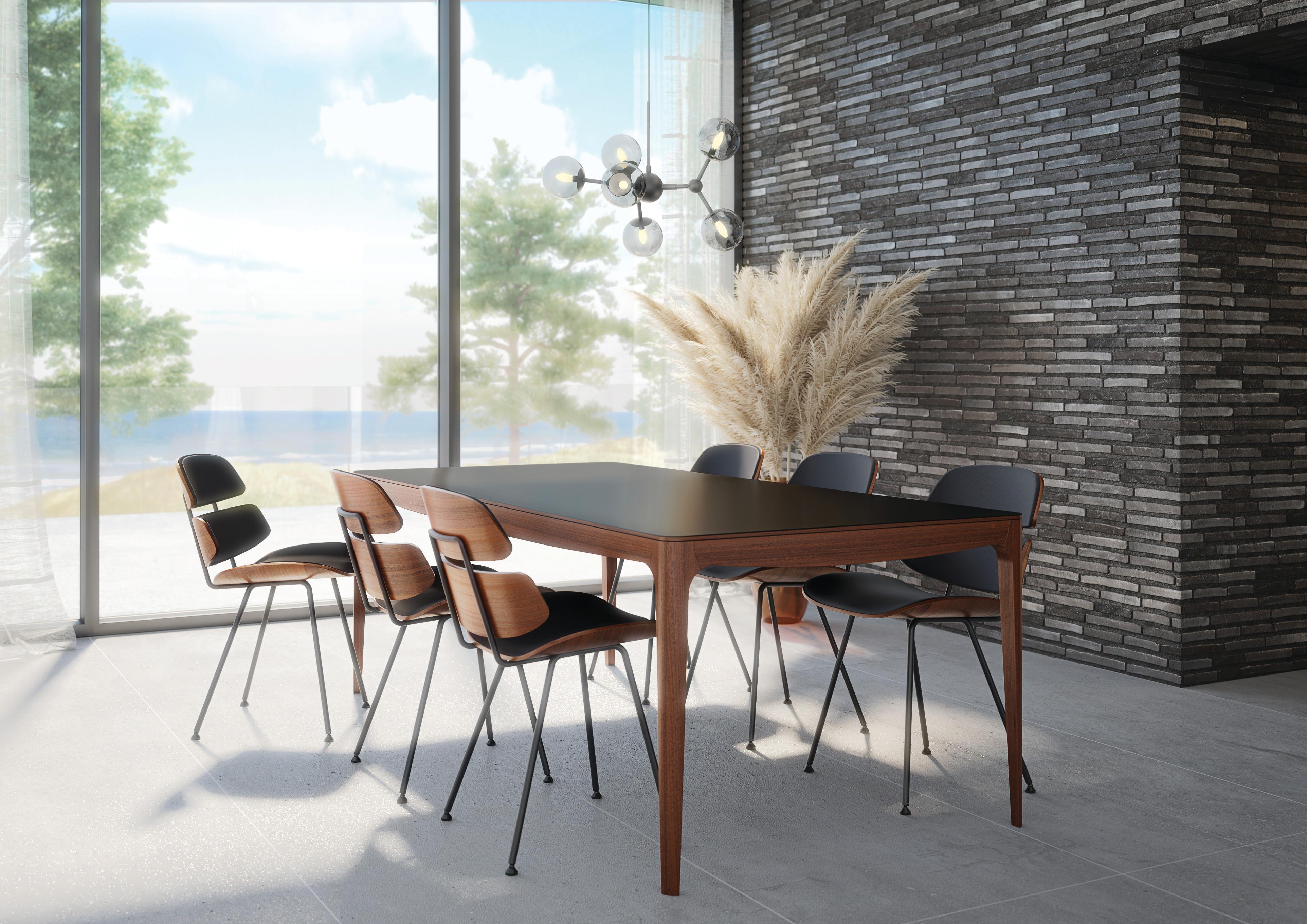 GM3700 RO Table, Walnut, White Corian top - Design by Hans Sandgren Jakobsen For Sale 3