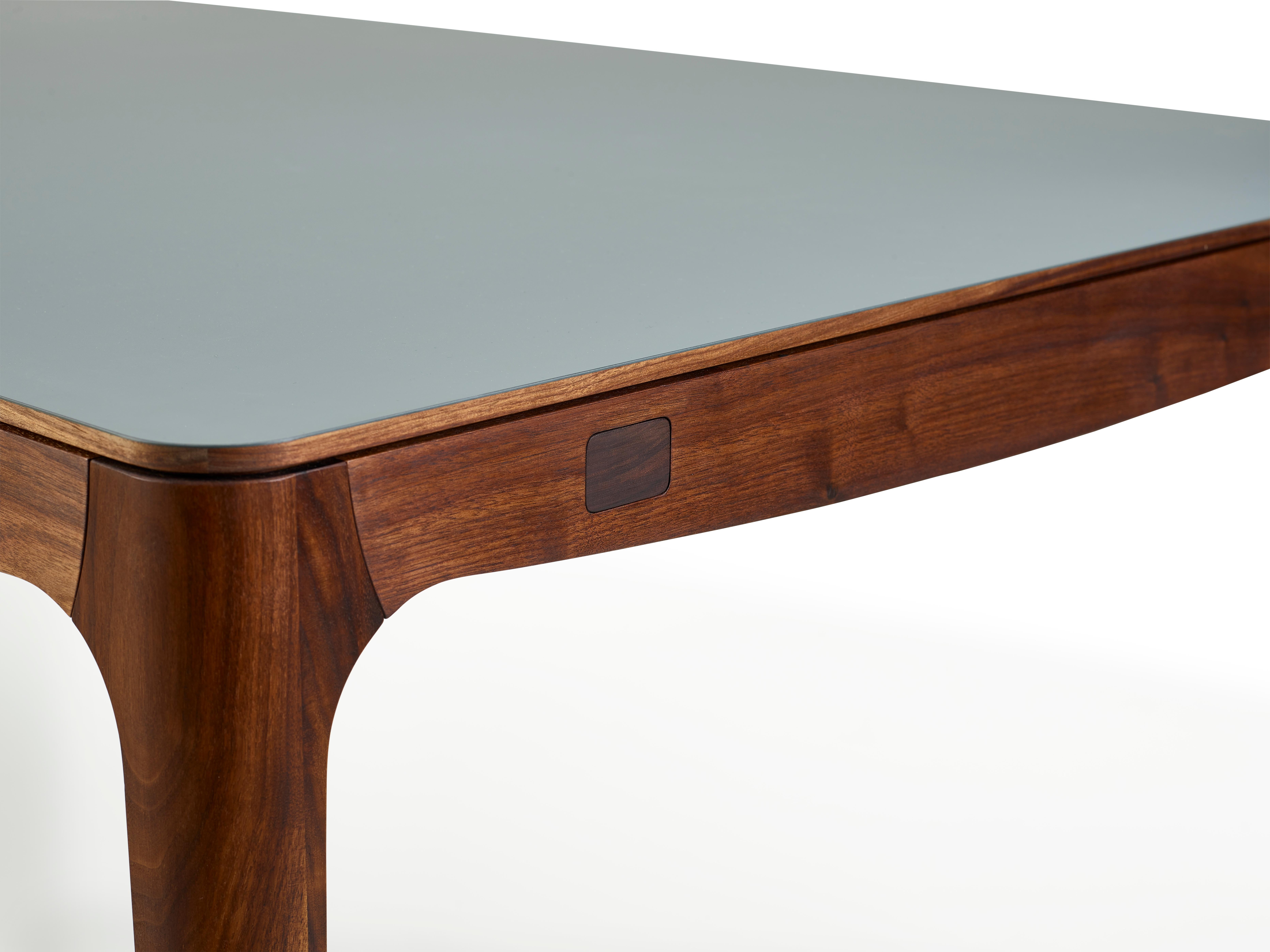 Hand-Crafted GM3700 RO Table, Walnut, White Corian top - Design by Hans Sandgren Jakobsen For Sale