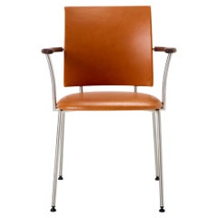 Fauteuil Panthère GM4116 en noyer et cuir d'aniline de Naver, design de Henrik Lehm