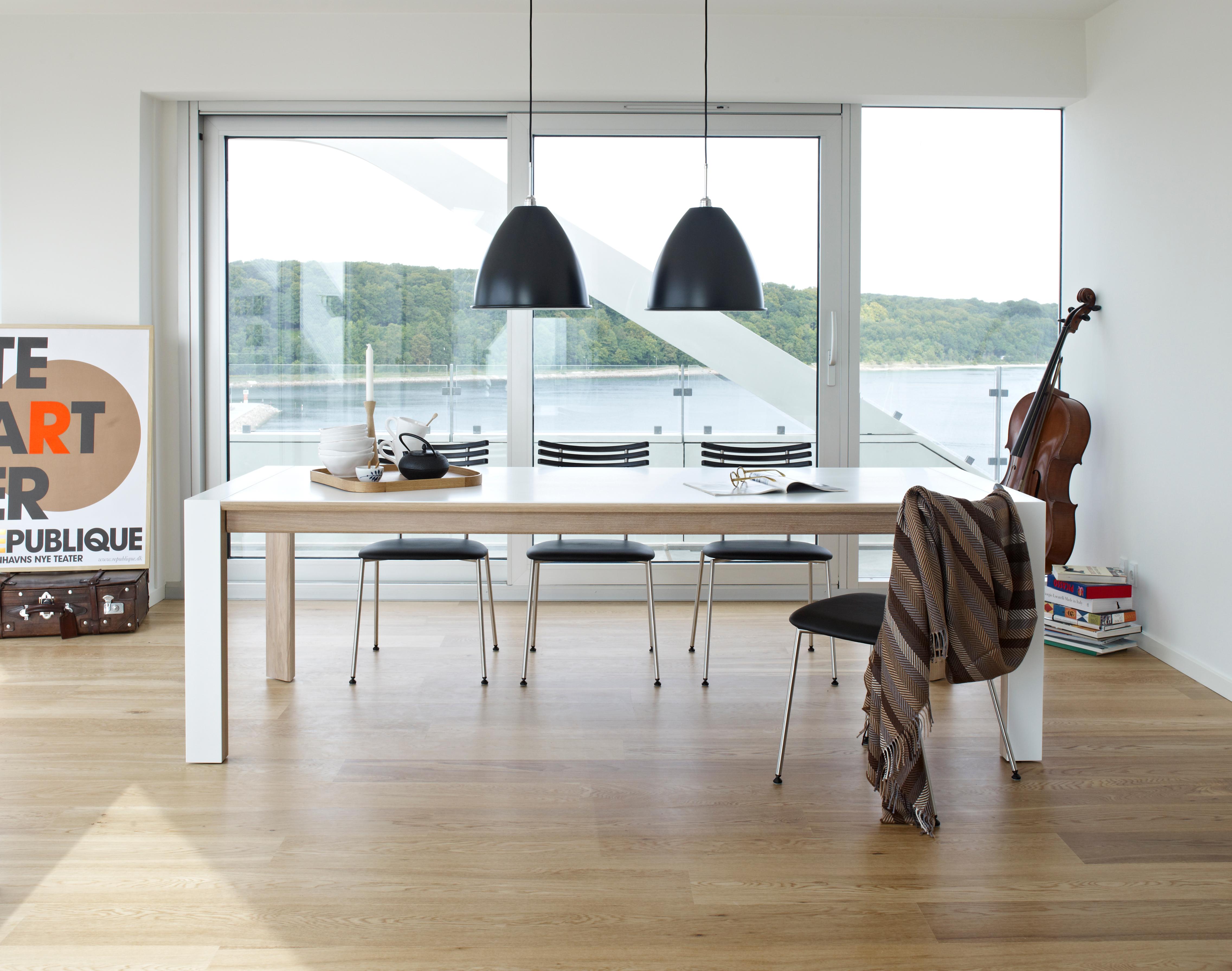 Danish Gm7700 Table with Corian White on Table and Legs - Design by Nissen & Gehl MDD For Sale