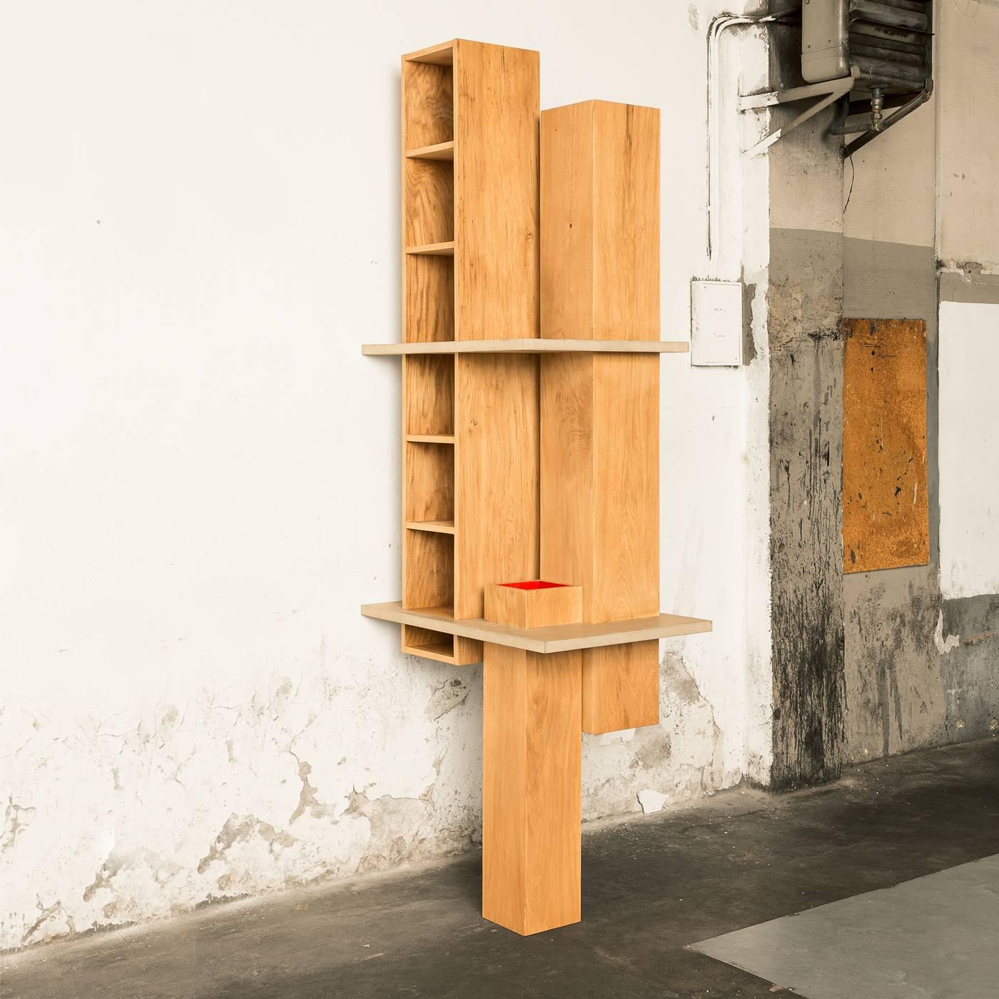 Contemporary GM8 Oak Bookshelf by Giacomo Moor