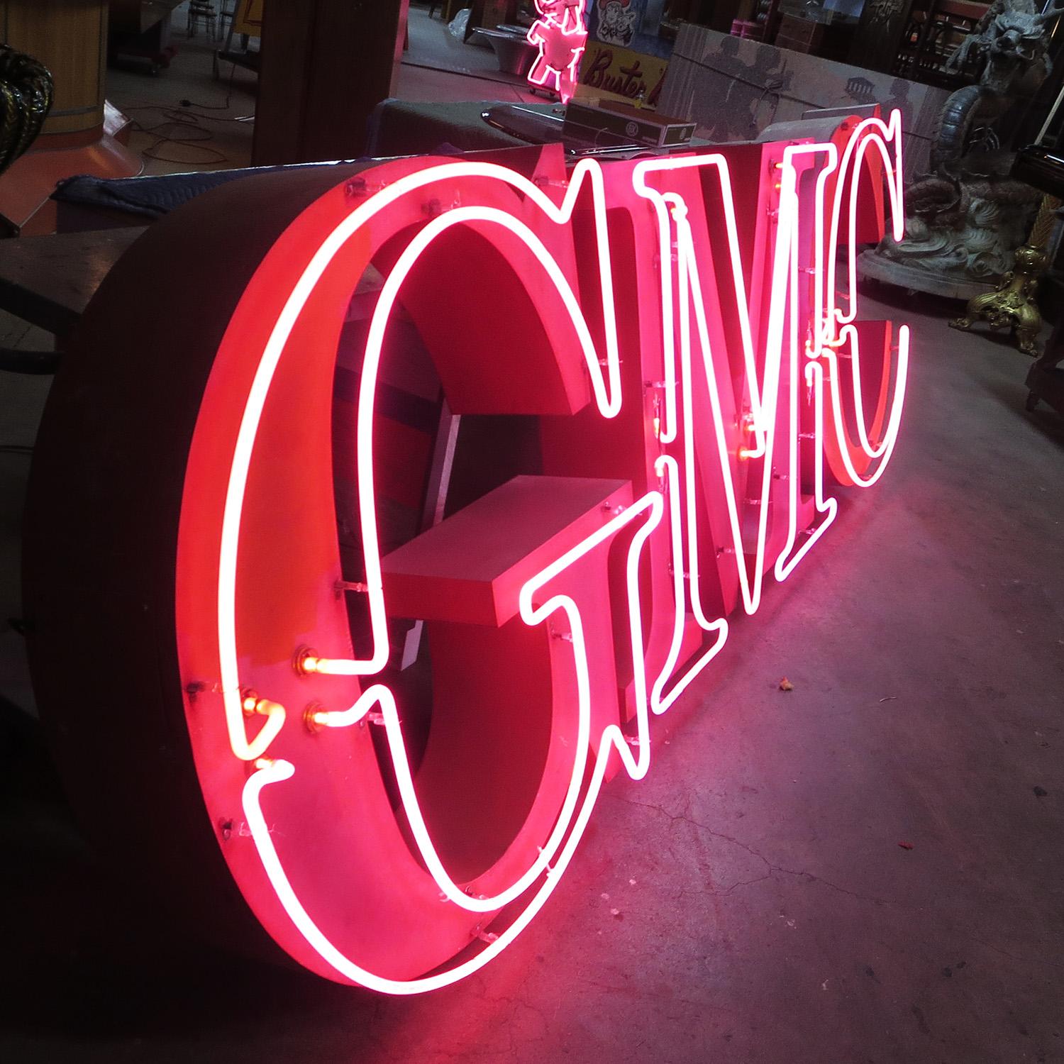 Mid-20th Century GMC Automobiles Dealership Neon Sign