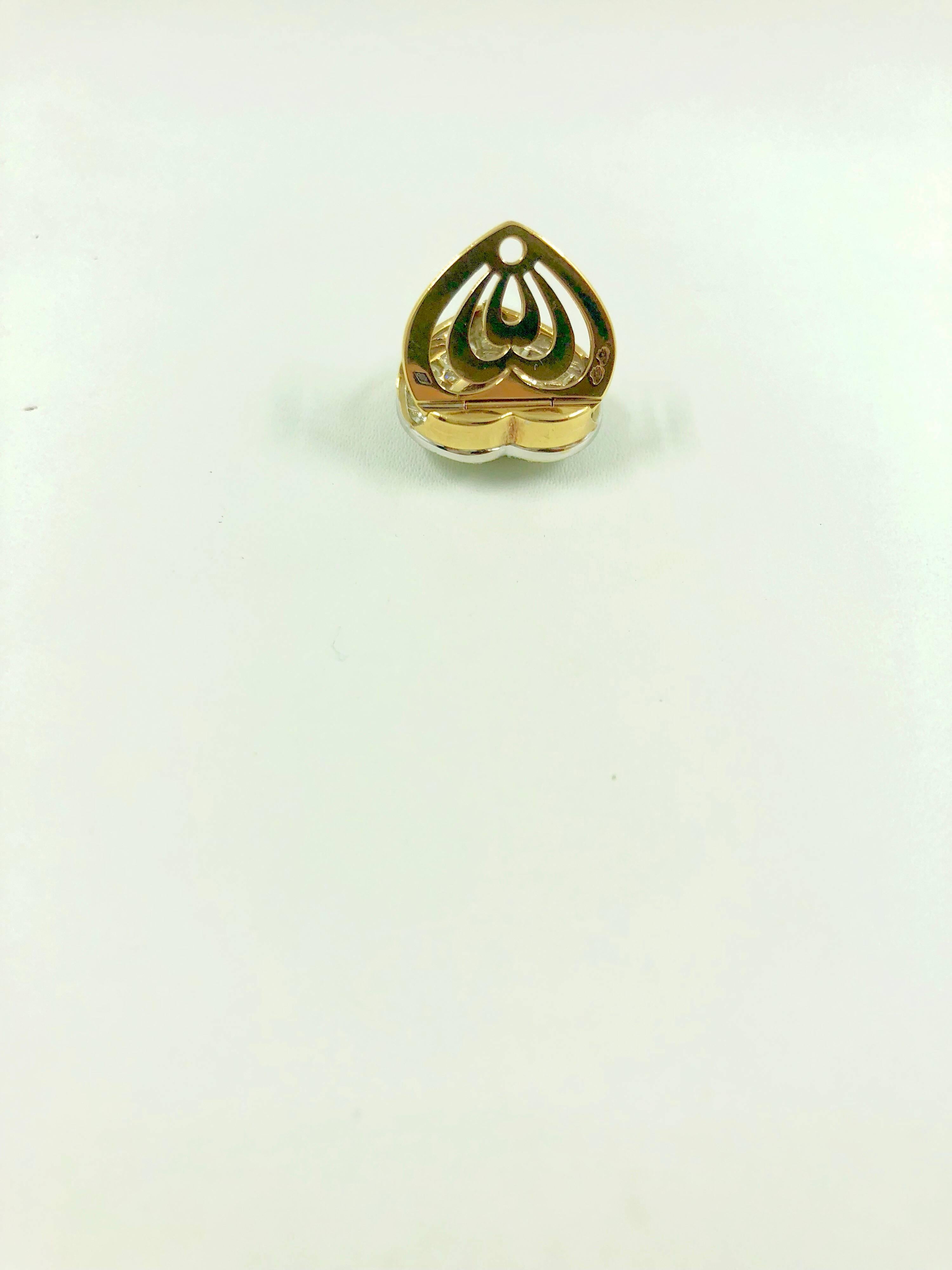 G.Minner Burma Ruby Diamonds Gold Heart Pendant For Sale 1