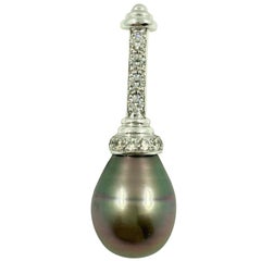G.Minner Tahitian Pearl Diamond Gold Pendant