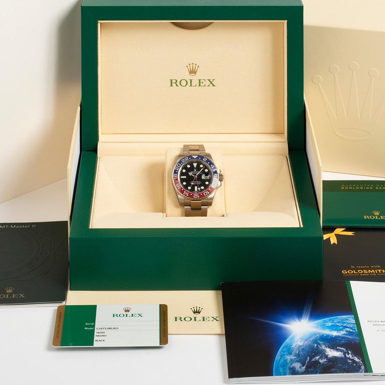 GMT Master II Series, Reference 116719BLRO, 18 Karat White Gold