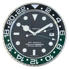 GMT-MASTER Store Display Wall Clock in Stainless Steel & Green Enamel