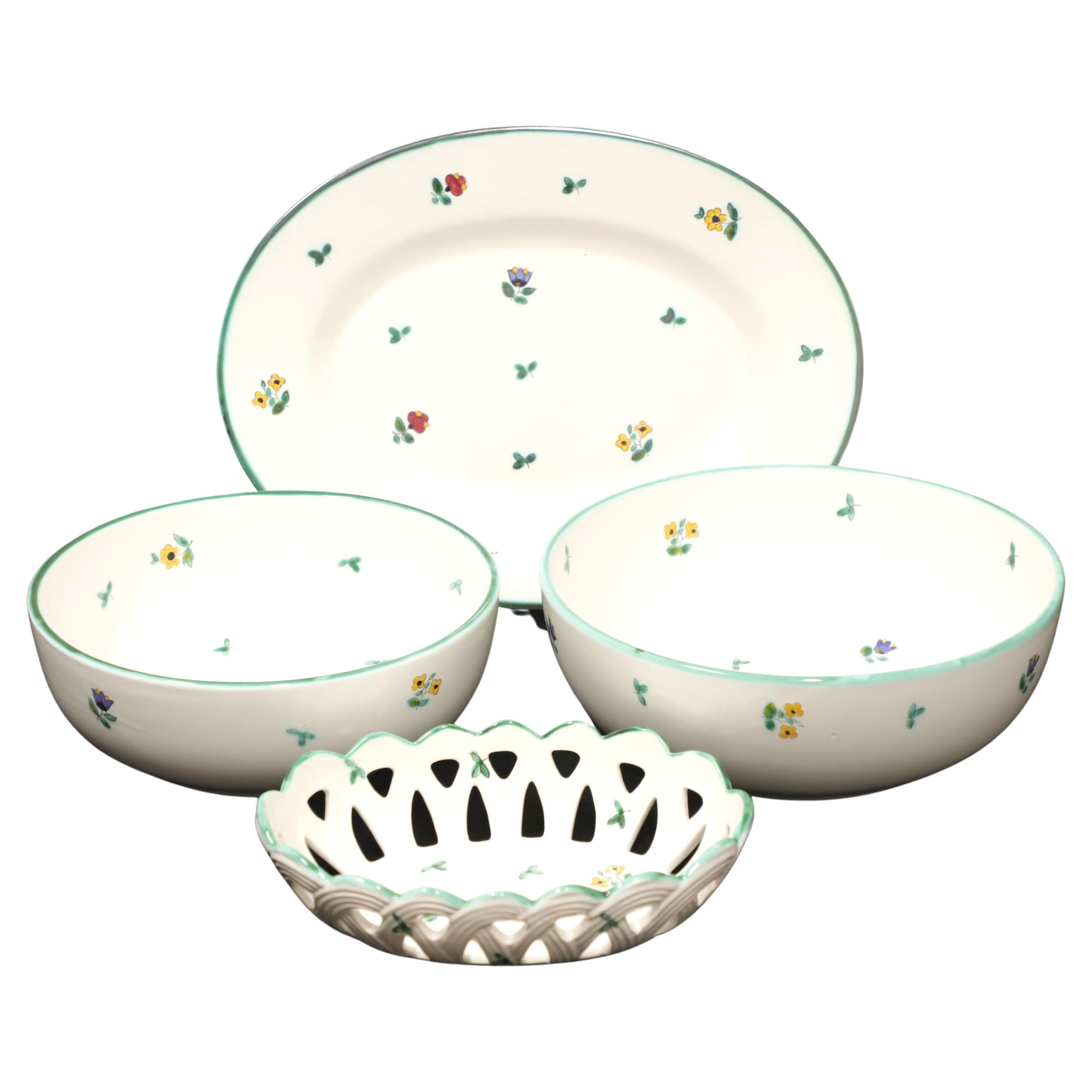 GMUNDNER  KERAMIK Streublumen (fleurs éparses) Pieces de service - Lot de 4 en vente