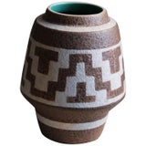 Gmundner Keramik, Vase, Beige / White / Green Stoneware, Austria, 1950s For  Sale at 1stDibs