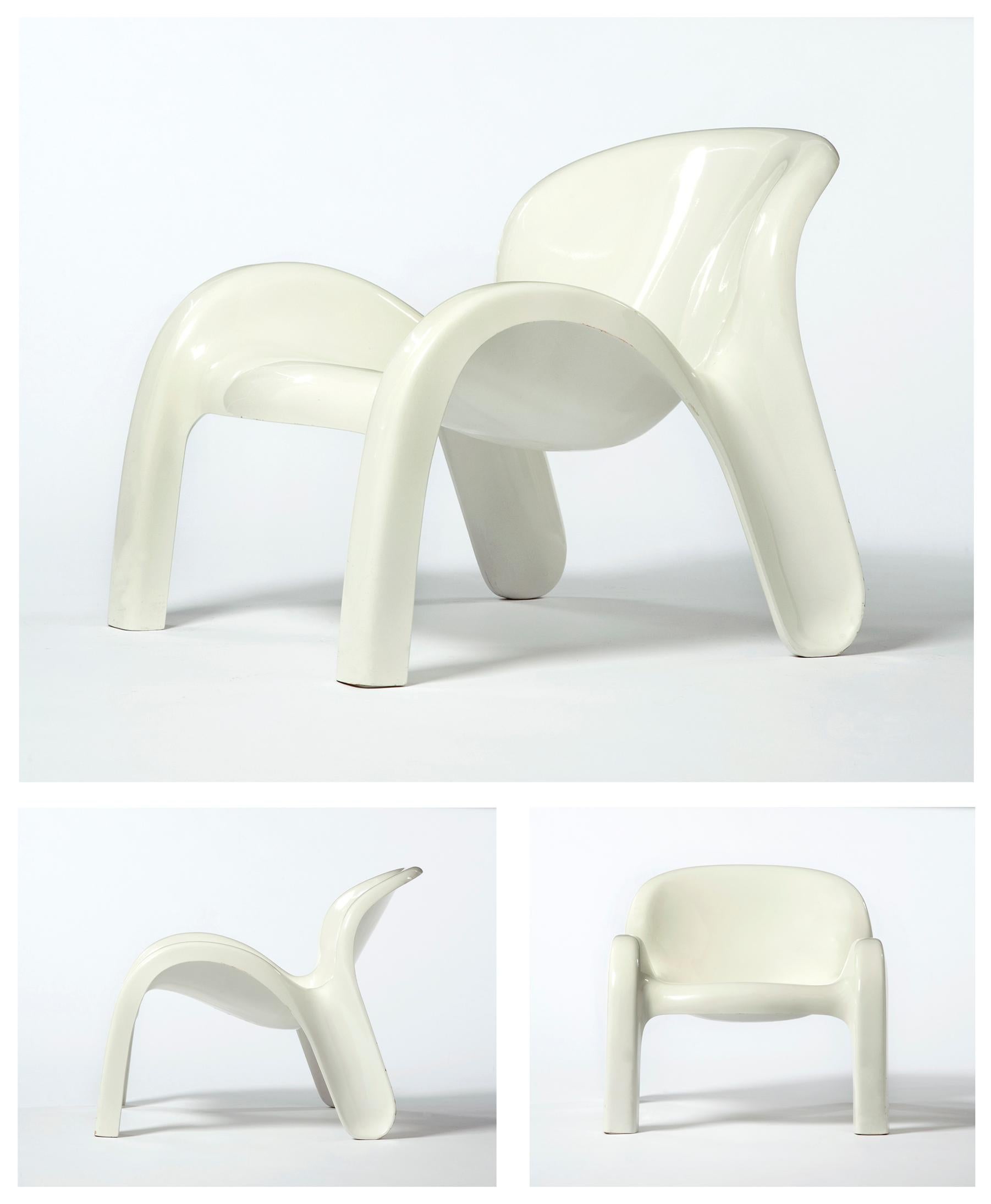 Modern GN2 White Plastic Lounge Chair by Peter Ghyczy, 1970
