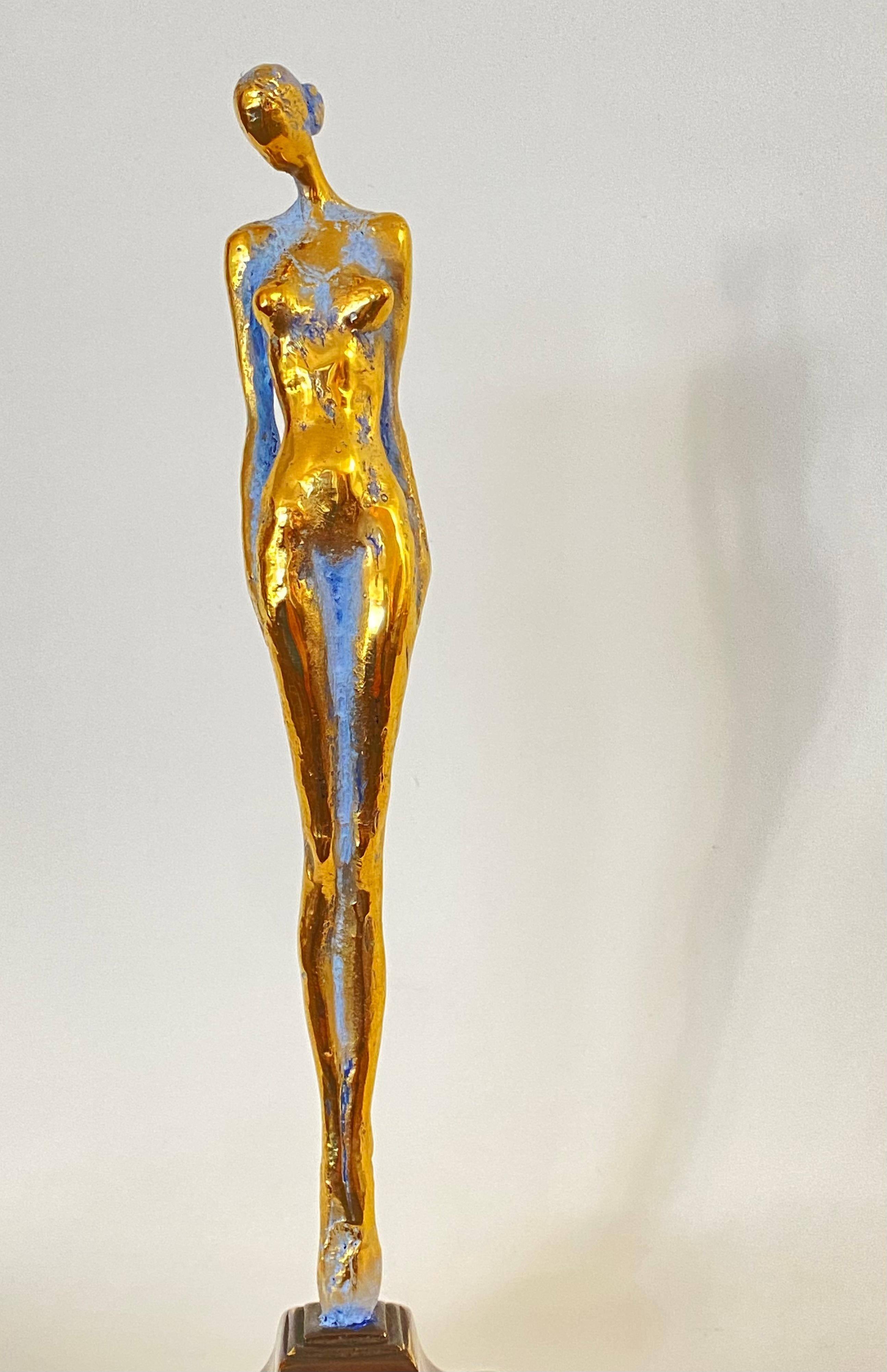 Ballerina-Bronze sculpture of a figurativ standing ballerina contemporary art - Sculpture by Günay Aliev
