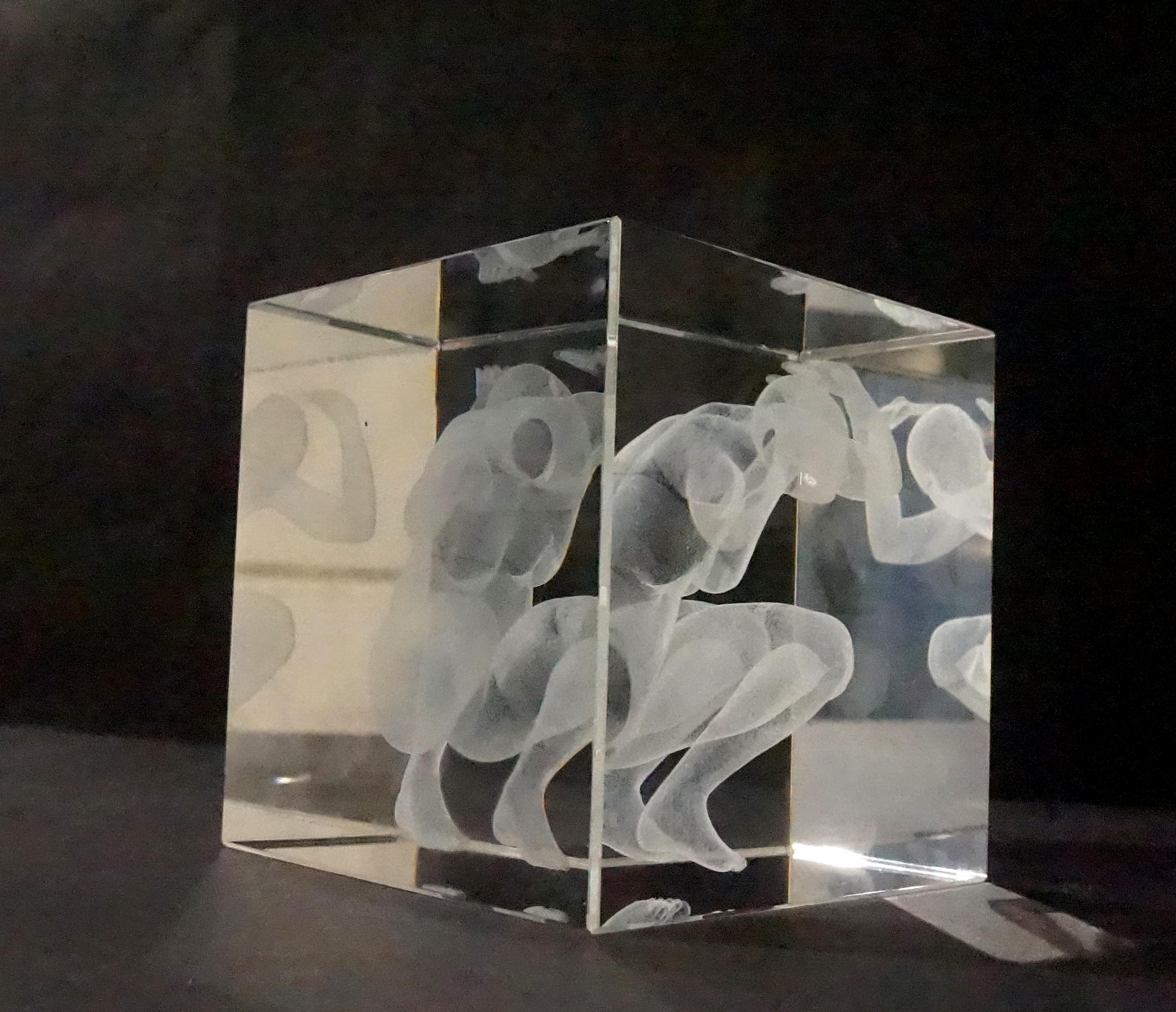 Trapped Woman
Crystal Glass, Solid Marble, Laser Engraving
8x8 cm
About Artist
As an artist who lives in İstanbul and collaborates with the fields of historiography, politics and sociology, the works I have produced in the last twenty years are
