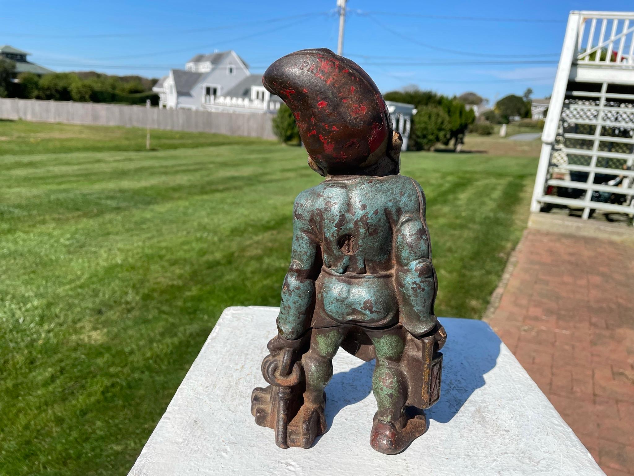 Gnome Garden Gate Lantern Sculpture 