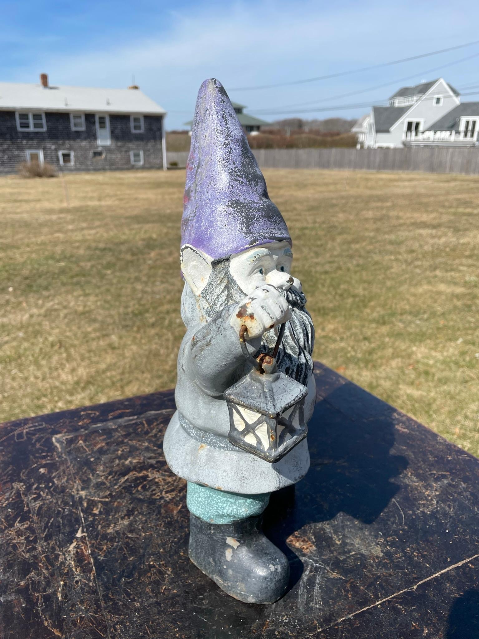 Gnome Garden Lantern Sculpture 