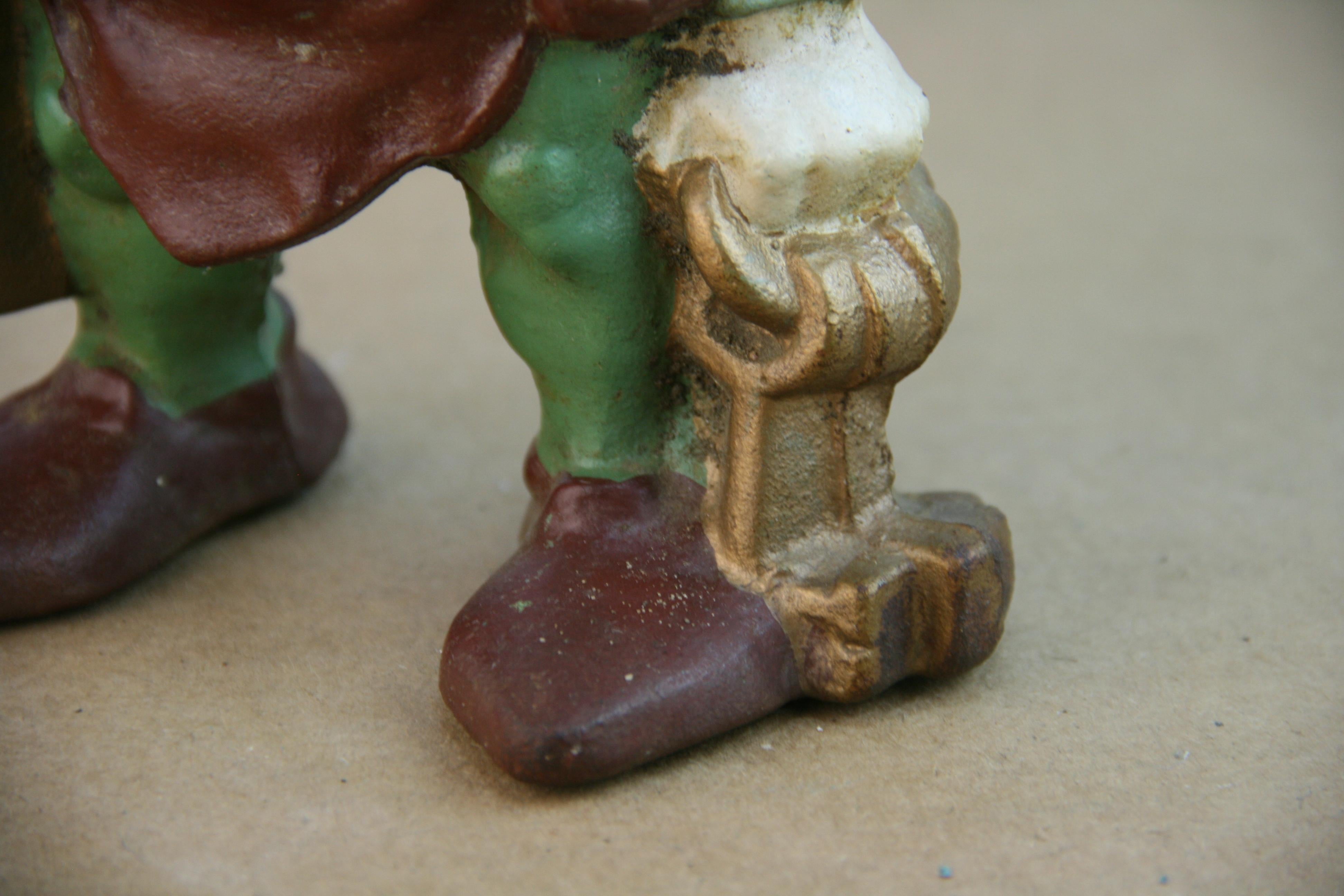  Folk Art Rare Antique  Gnome Sculpture  In Good Condition For Sale In Douglas Manor, NY