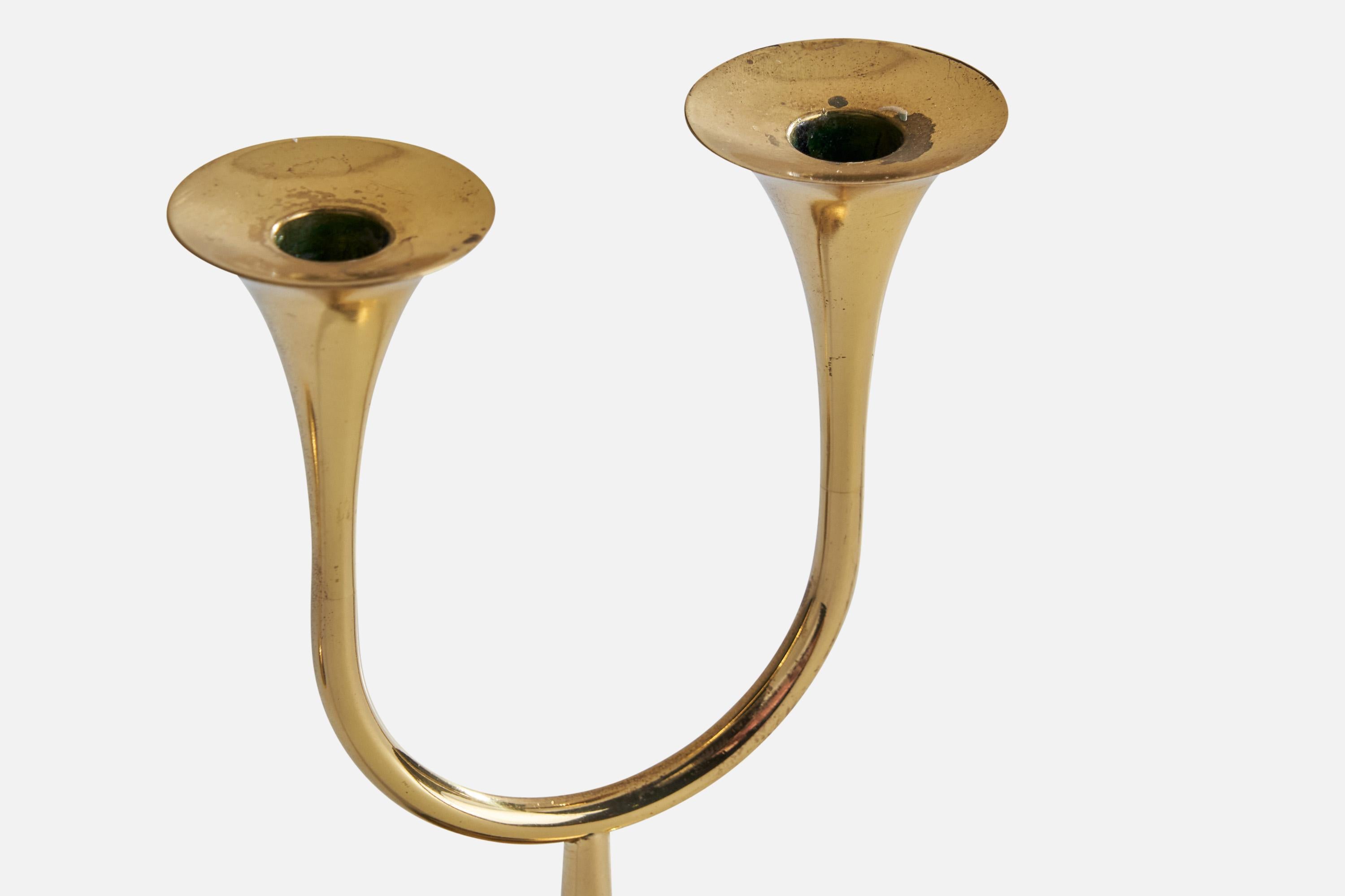 Gnosjö, Candlesticks, Brass, Sweden, 1960s In Good Condition For Sale In High Point, NC