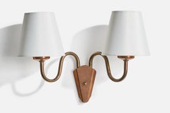 Gnosjö Konstsmide, Aplique, Latón, Cobre, Tela, Suecia, Años 60