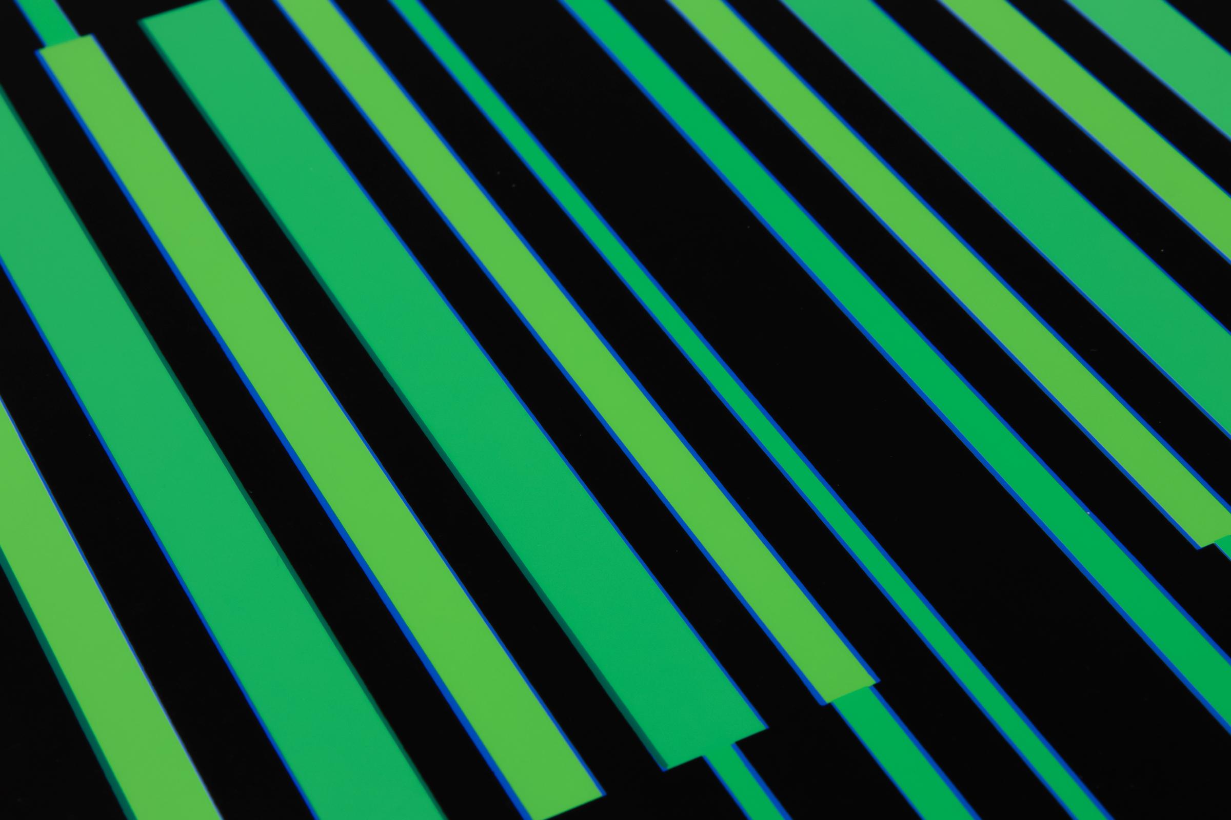 Günter Fruhtrunk, Schwarz-Grünes Kontinuum: Signed Screen Print, Abstract Art For Sale 1