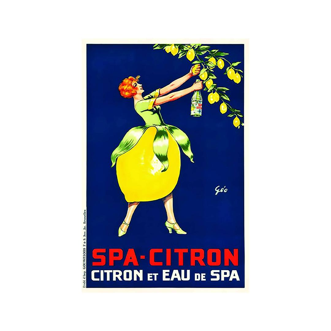 Spa Citron von Géo ist ein charmantes und unterhaltsames Werk von François Géo 🇫🇷 (1880-1968) aus den frühen 1920er Jahren.

Spa Citron ist ein Zitronenmineralwasser aus der berühmten belgischen Stadt Spa, die für ihre zahlreichen natürlichen