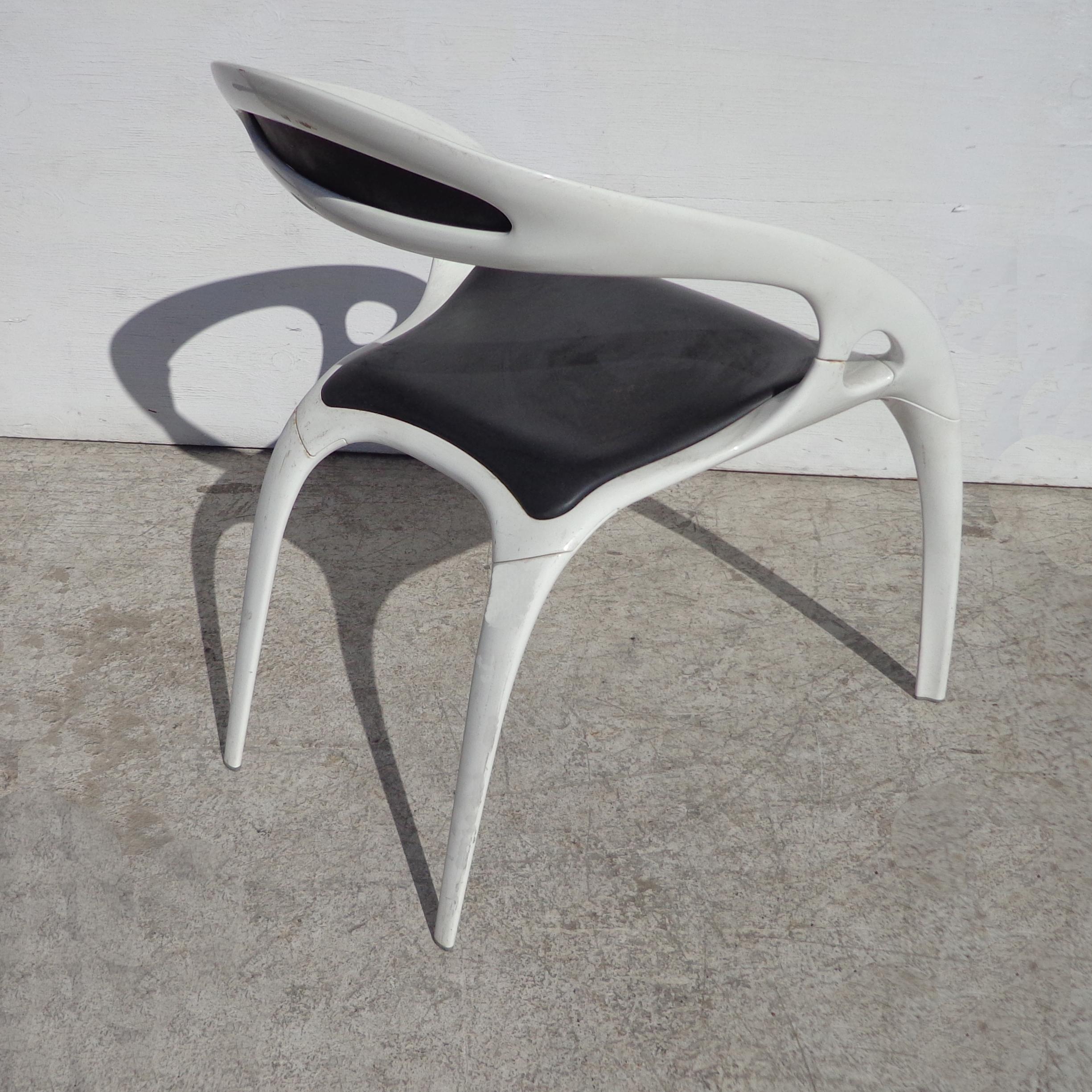 Go Chair by Ross Lovegrove by Bernhardt Furniture 

The magnesium powder coated frame and contour seat makes the Go chair unique and quite comfortable. Priced individually.

Measures: Width: 22.5