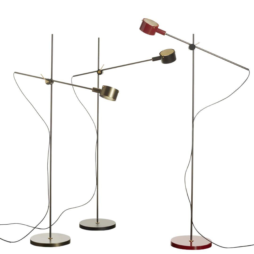 Italian Giuseppe Ostuni Model 352 'G.O.' Floor Lamp in Bronze for Oluce For Sale