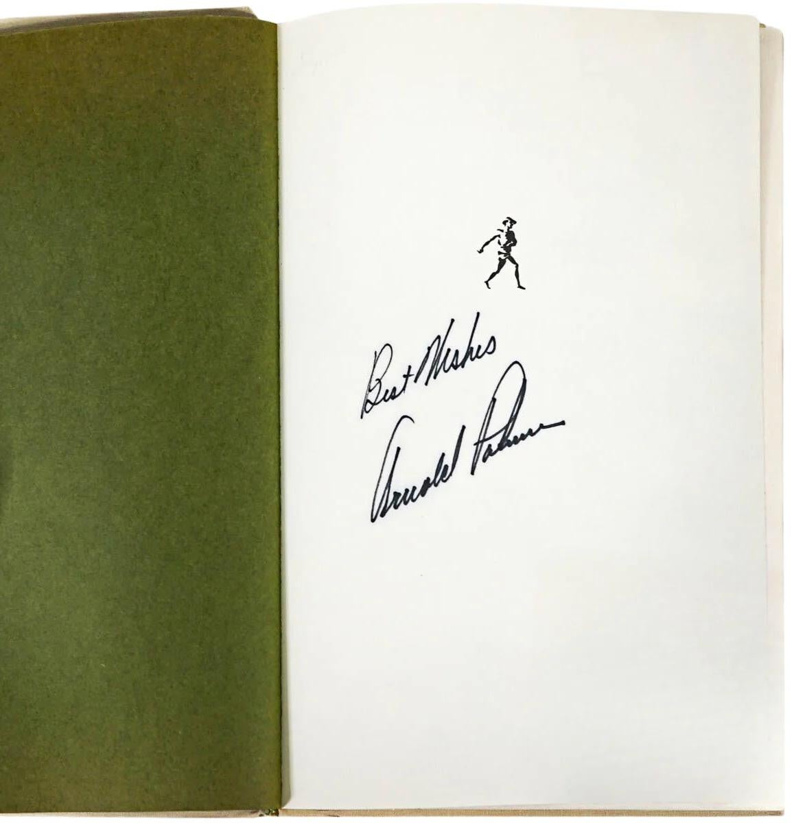 Palmer, Arnold, with Furlong, William Barry. Go For Broke! My Philosophy on Winning Golf. New York: Simon and Schuster, 1973. Signed by Arnold Palmer on the colophon page. First edition, first issue. In publisher's original cream cloth hardcover