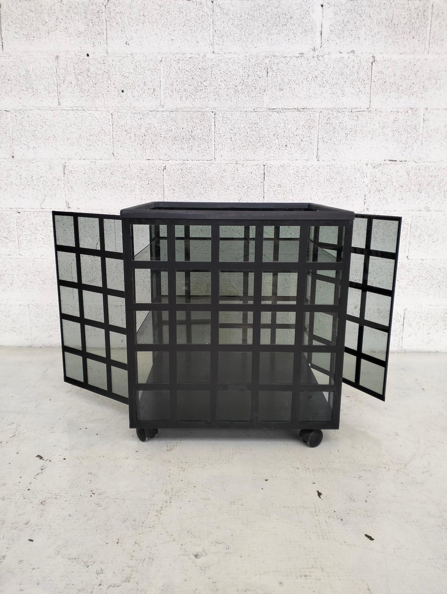 Metal “Go Go” bar trolley by Anna Anselmi for Bieffeplast 70’s 80’s For Sale