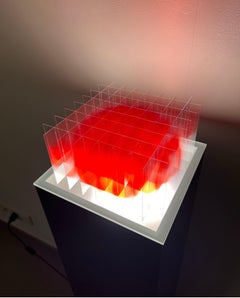 « MASS » kinetic  folding sculpture. UV print on polycarbonate. Optical art. Op