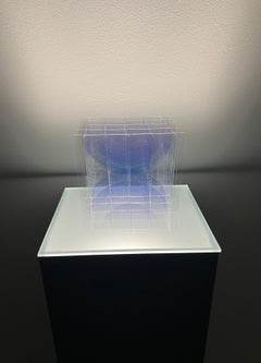 "Collission blue. Dessin-Volume".  Origami optical art