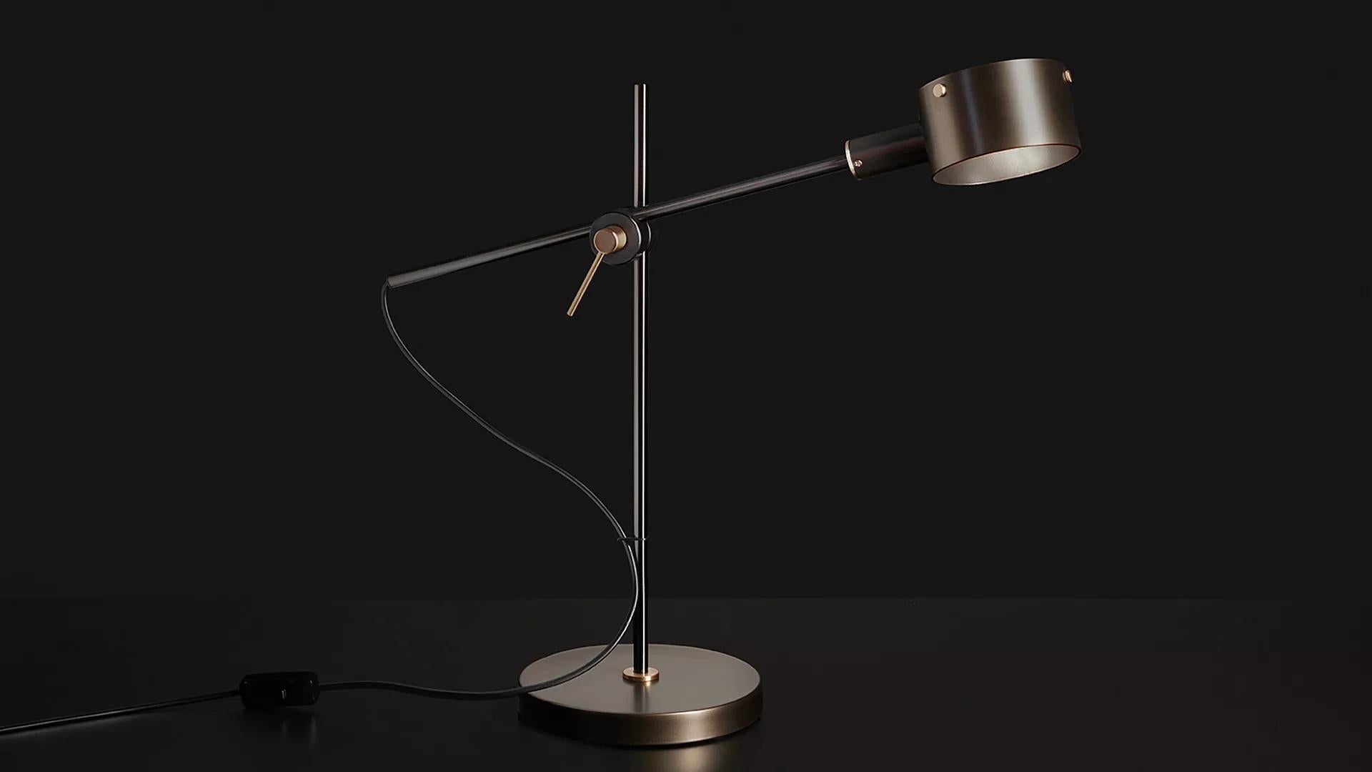 Contemporary Giuseppe Ostuni Model 252 'G.O.' Table Lamp in Black for Oluce For Sale