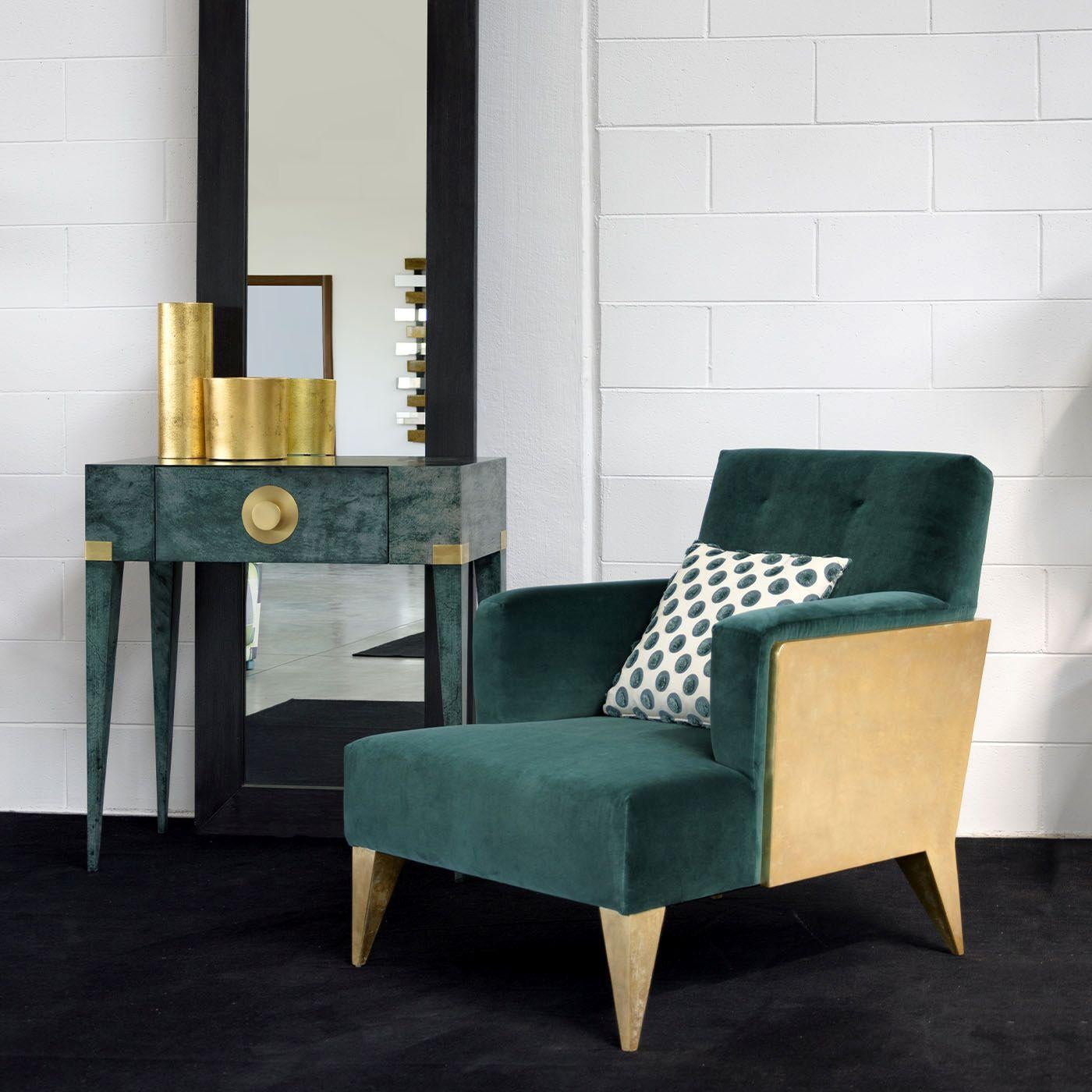 Goa Relax Sessel mit Smaragd und goldenem Sessel im Zustand „Neu“ im Angebot in Milan, IT