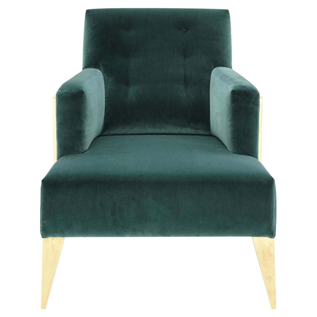 Goa Relax Sessel mit Smaragd und goldenem Sessel im Angebot