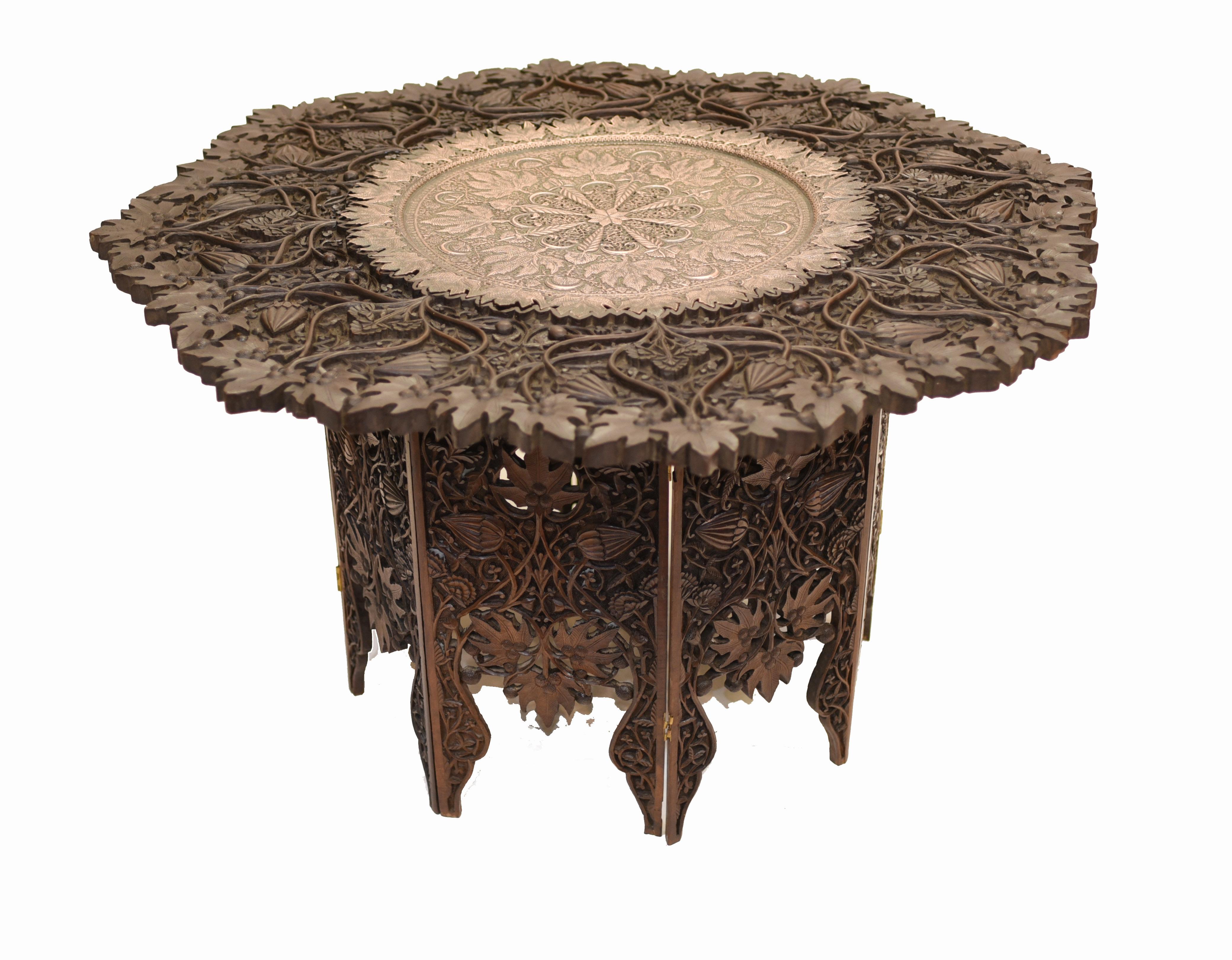 Goanese Side Table, Antique Carved Portugese Goan Furniture In Good Condition In Potters Bar, GB