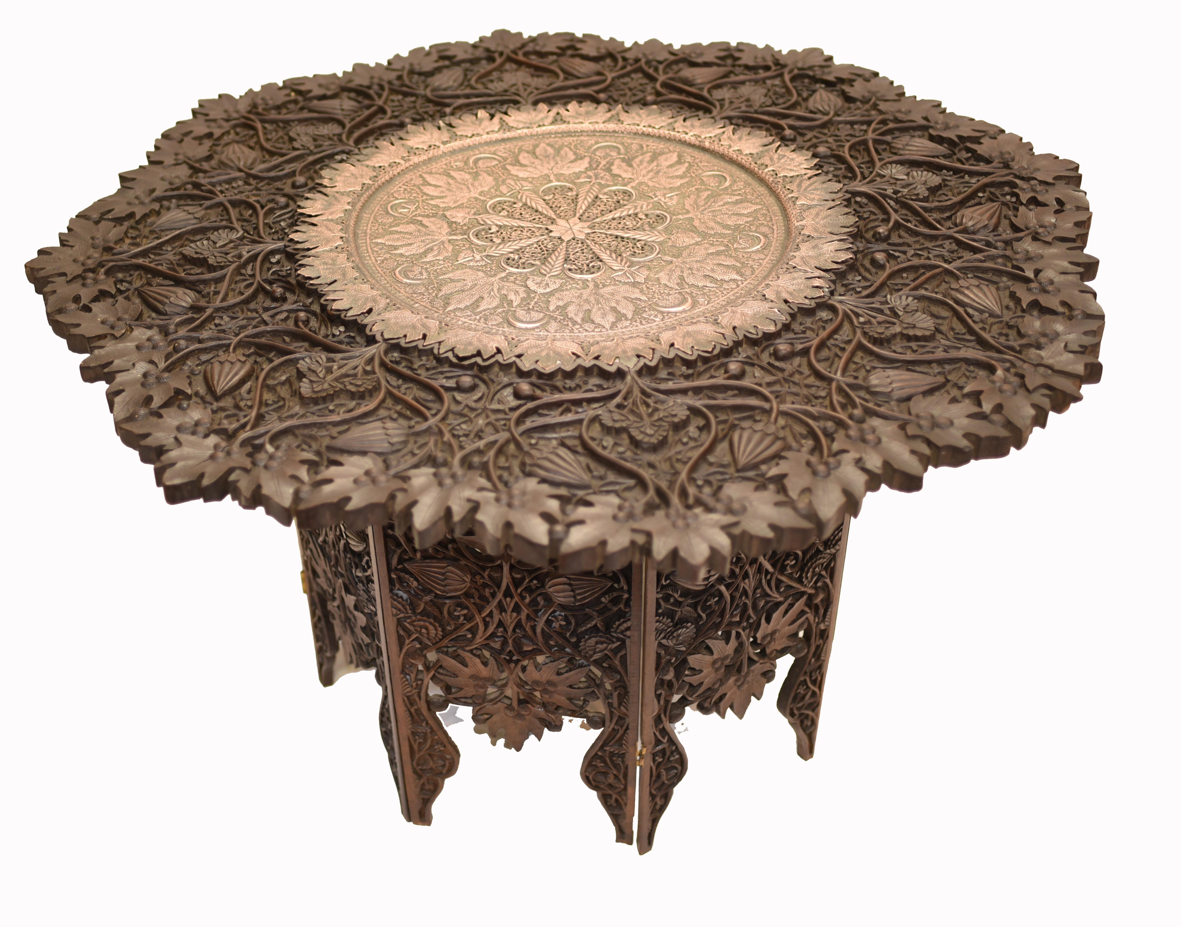 Late 19th Century Goanese Side Table, Antique Carved Portugese Goan Furniture