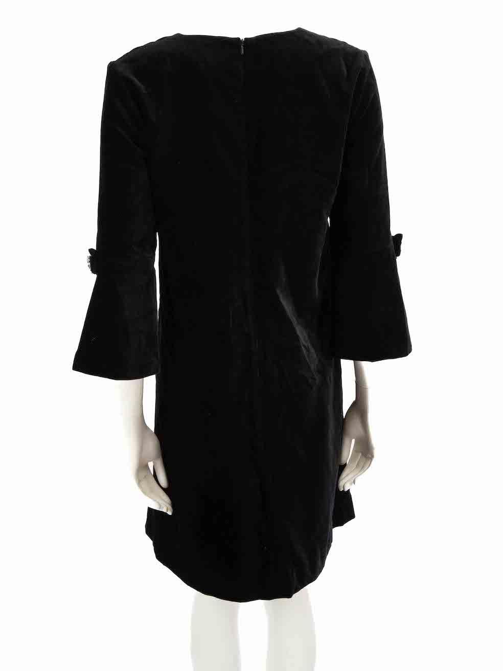 Goat Black Velvet Crystal Button Dress Size L In New Condition For Sale In London, GB