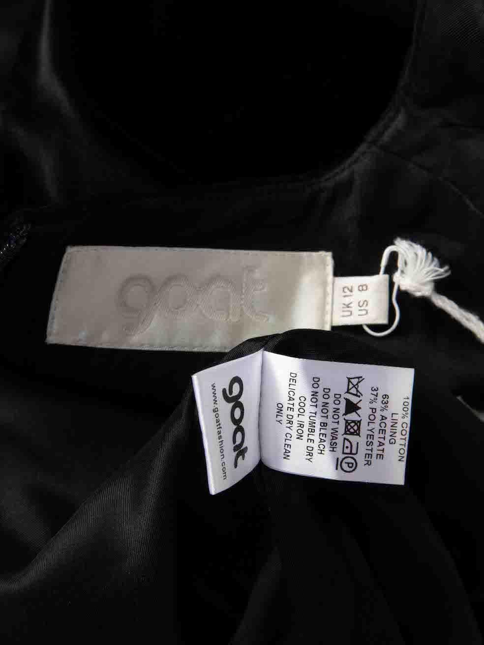 Women's Goat Black Velvet Crystal Button Dress Size L For Sale