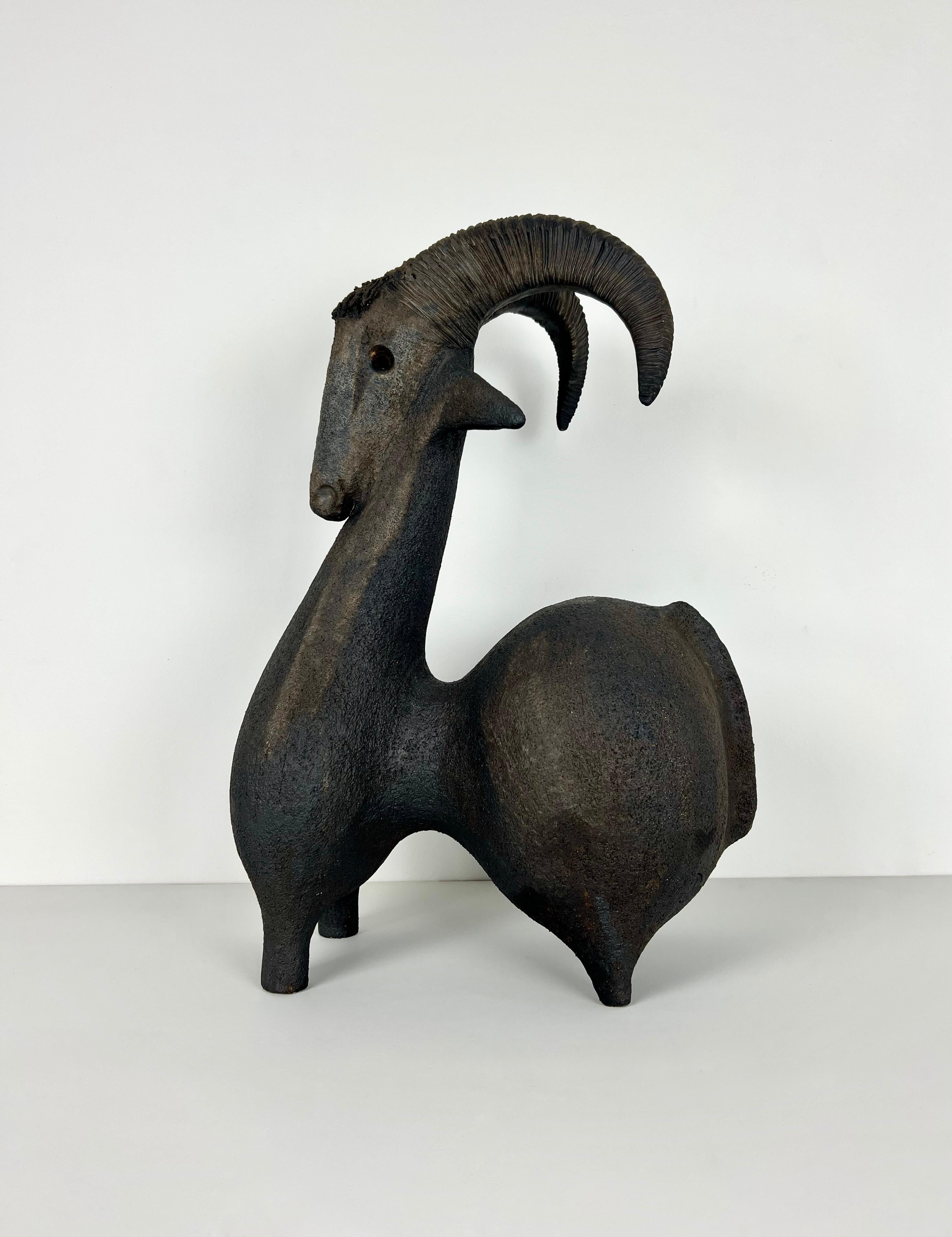 Mid-Century Modern Goat Ceramic by Dominique Pouchain