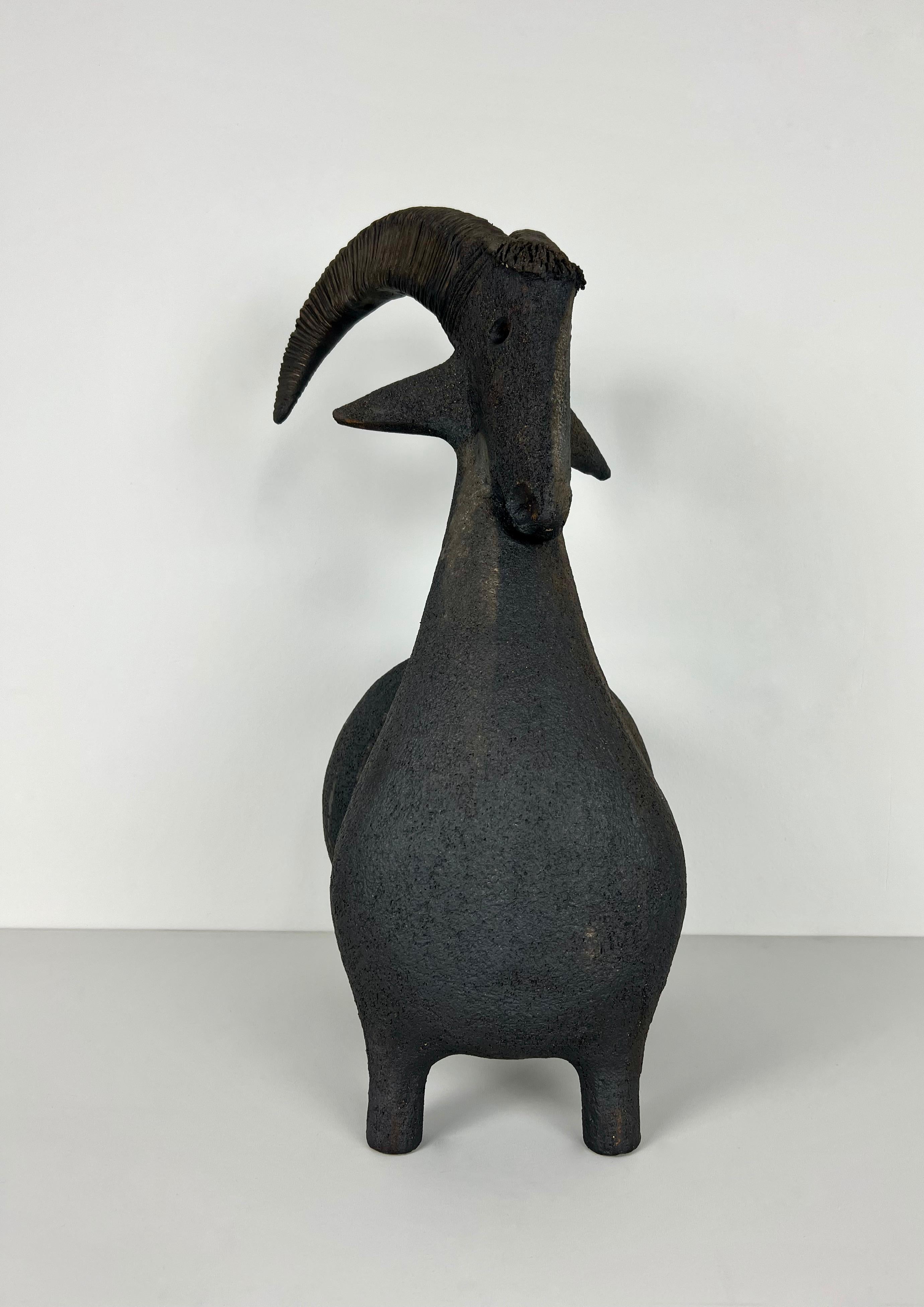 Late 20th Century Goat Ceramic by Dominique Pouchain