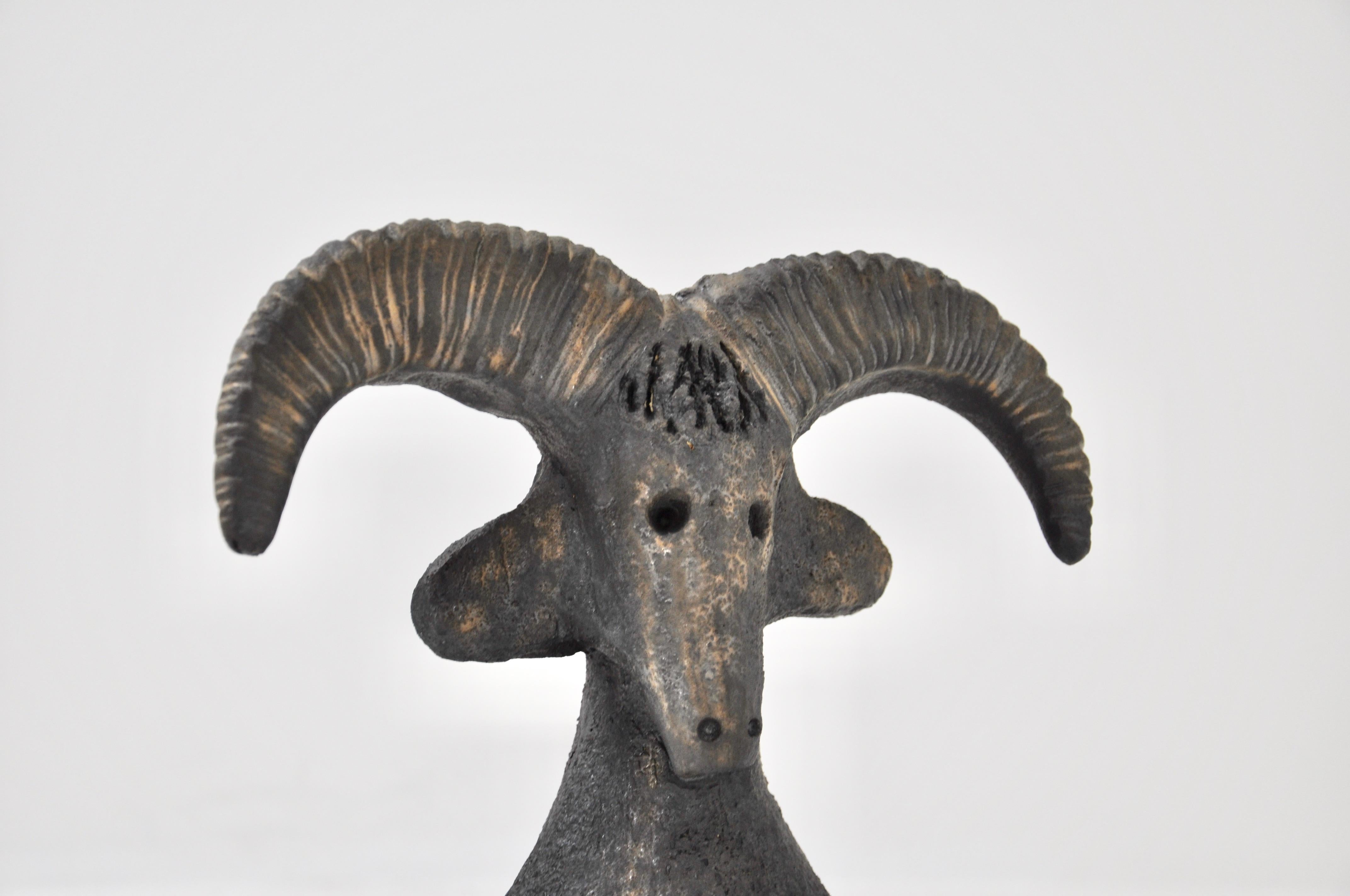 Late 20th Century Goat Ceramic by Dominique Pouchain For Sale