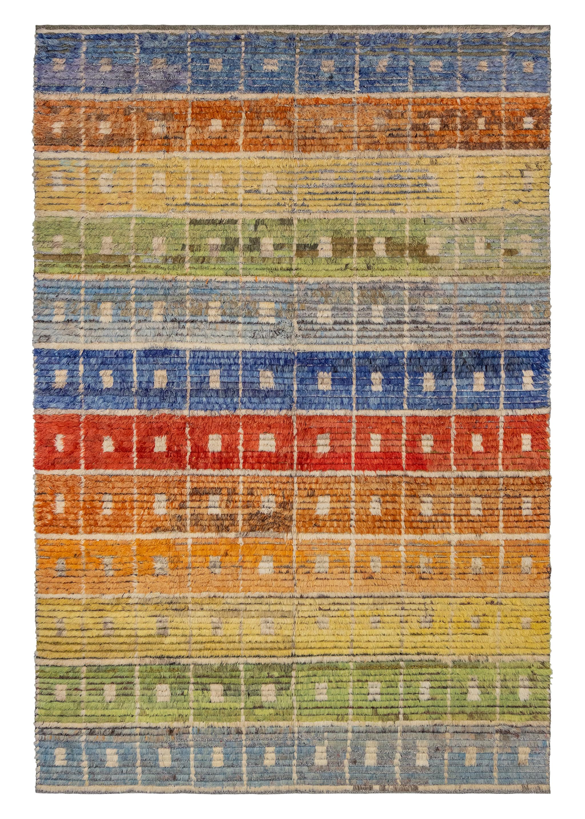 Goat Hair Kilims with Vintage Wool Knotting from Turkey.