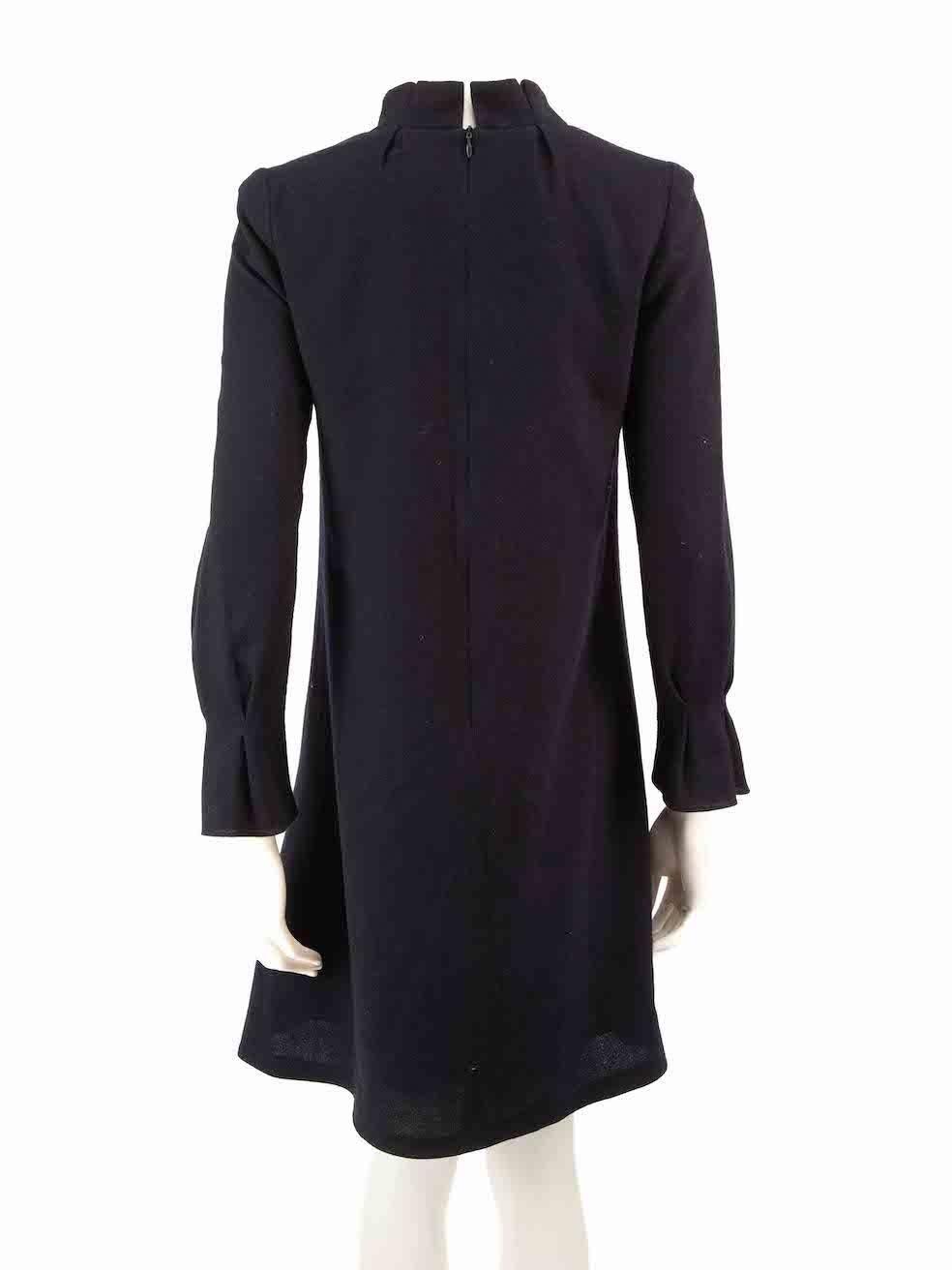 Black goat Navy Wool Long Sleeve Dress Size M