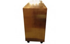 Goat Skin Brass Italian Luxury Goatskin and Brass Three-Drawer Dresser
