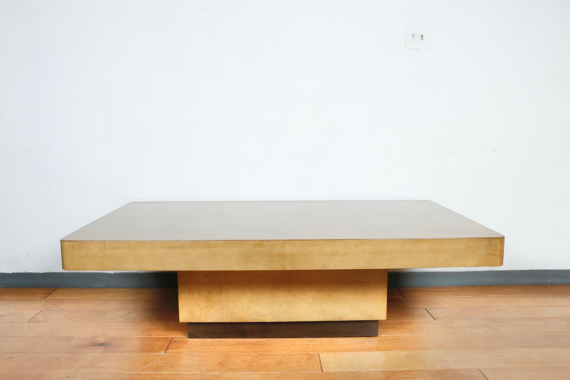Goat Skin Coffee Table Attributed to Karl Springer 4