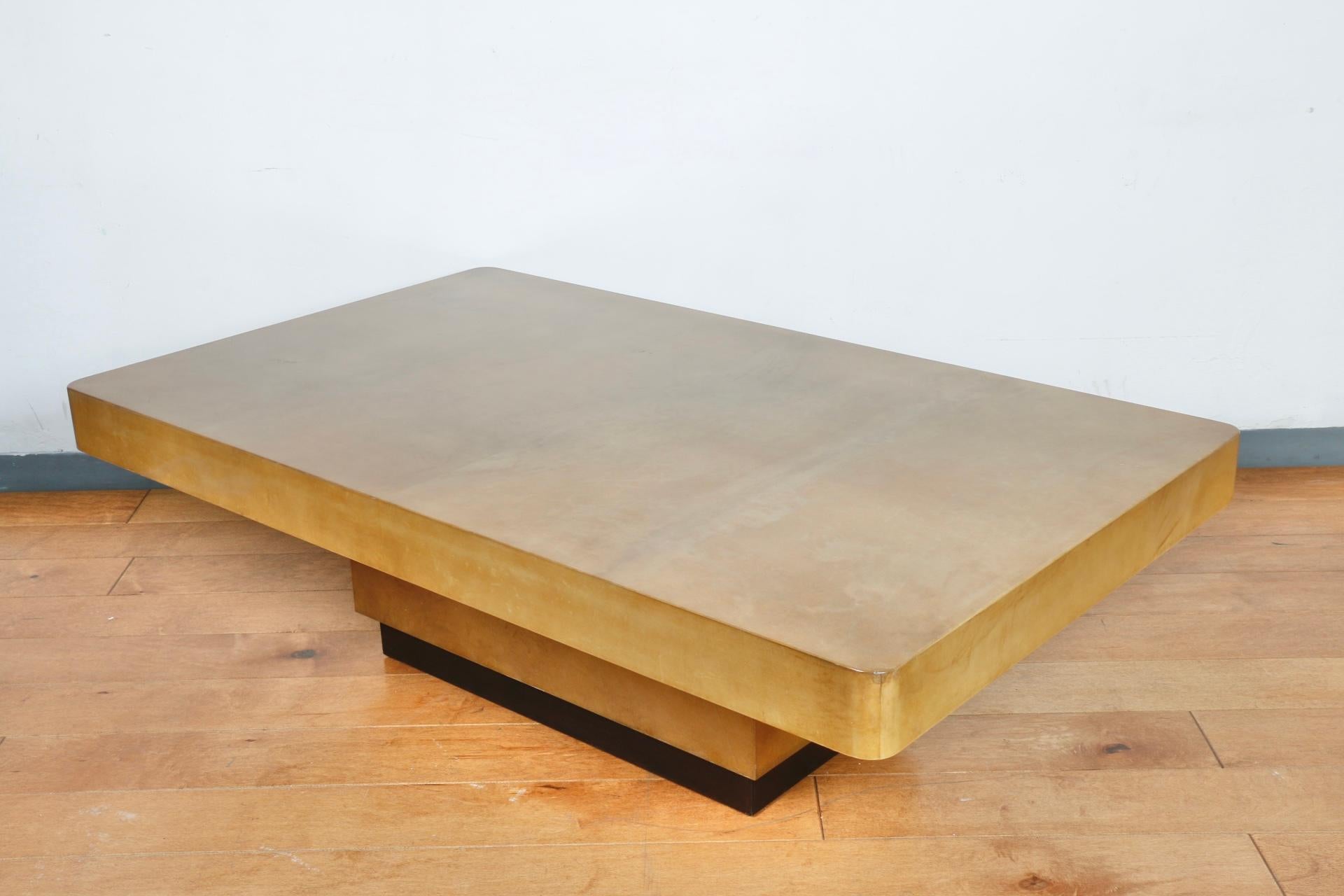 Late 20th Century Goat Skin Coffee Table Attributed to Karl Springer