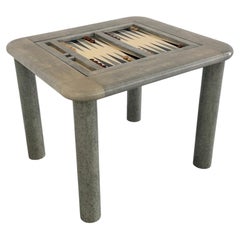 Goatskin and Suede Flip Top Game Table, Karl Springer, 1970's